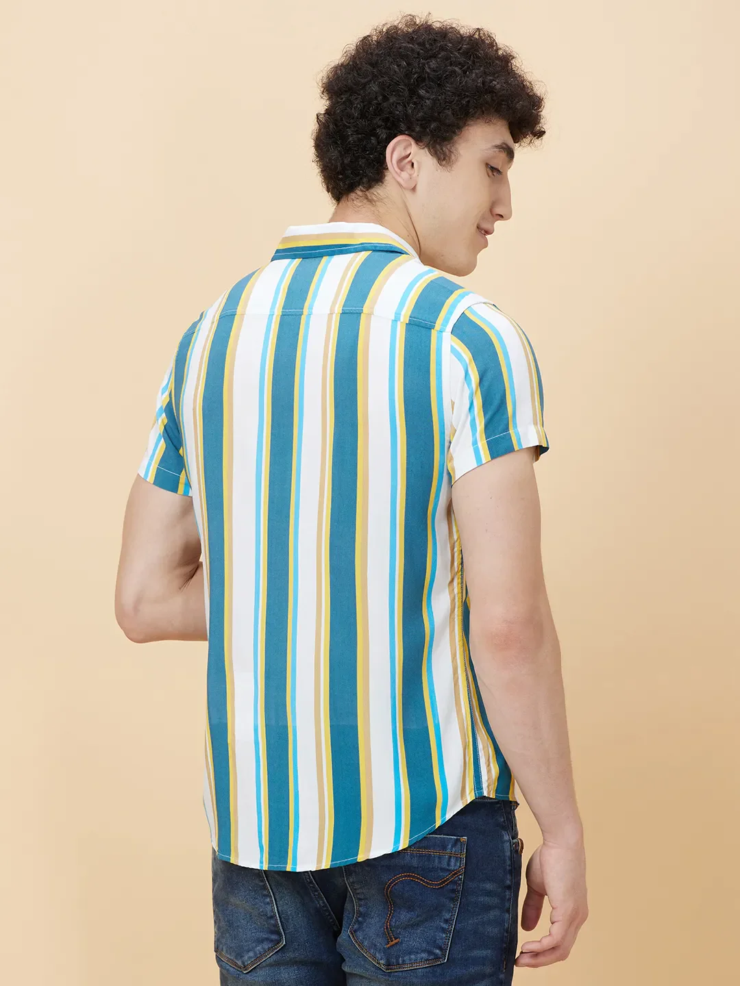 White Slim Fit Regular Collar Men's Shirt by Being Human Clothing - Image 4