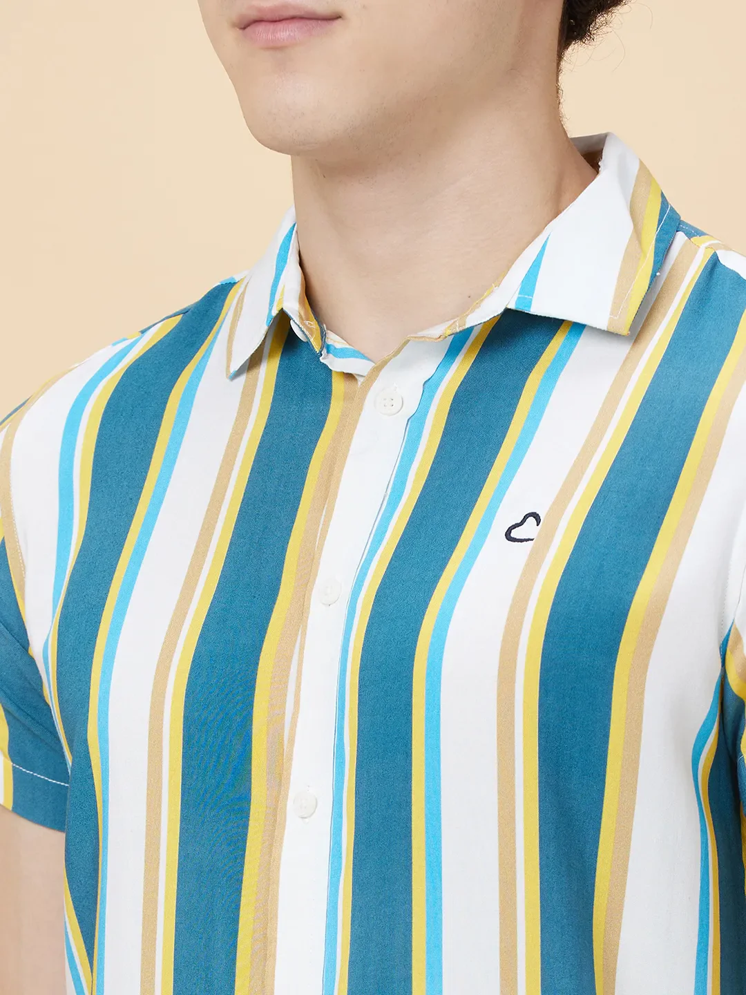 White Slim Fit Regular Collar Men's Shirt by Being Human Clothing - Image 5