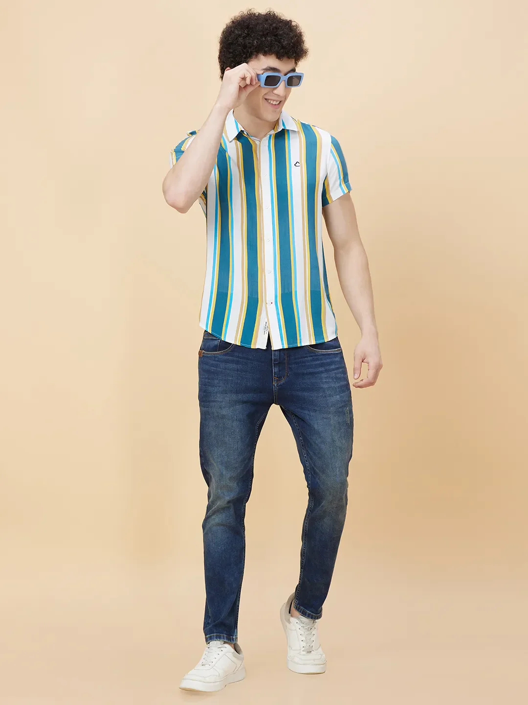 White Slim Fit Regular Collar Men's Shirt by Being Human Clothing - Image 6
