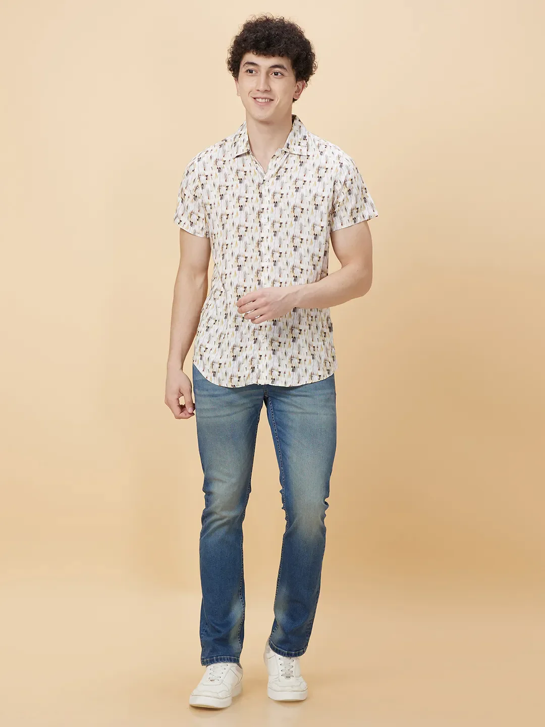 White Slim Fit Regular Collar Men's Shirt by Being Human Clothing - Image 2