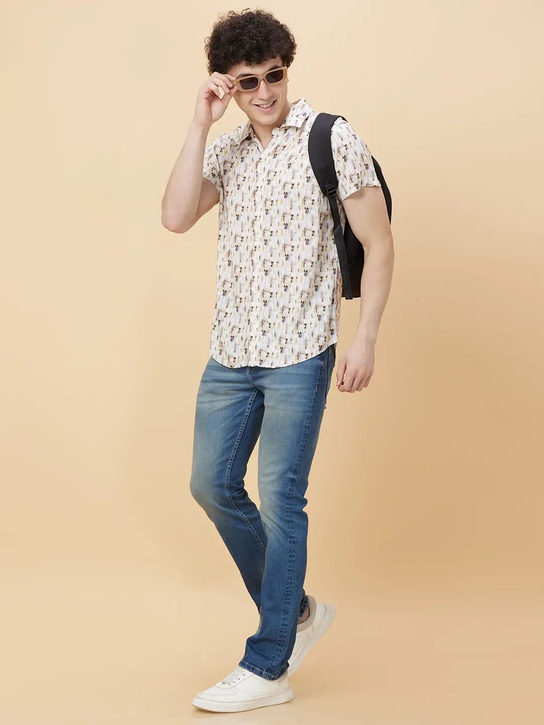 White Slim Fit Regular Collar Men's Shirt by Being Human Clothing - Image 6
