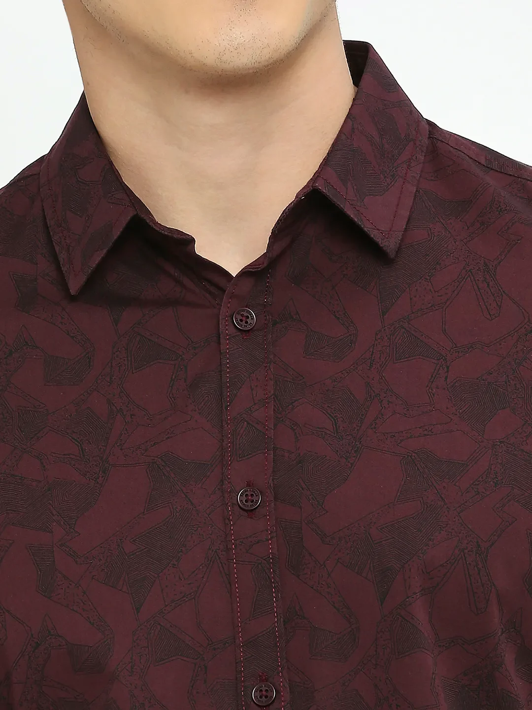 Wine Slim Fit Regular Collar Men's Shirt by Being Human Clothing - Image 5