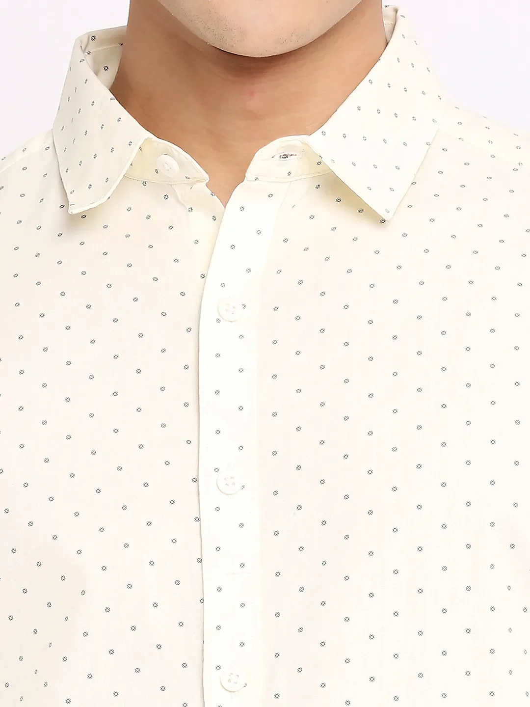 Yellow Slim Straight Fit Regular Collar Long Sleeves Men's Shirt by Being Human Clothing - Image 5