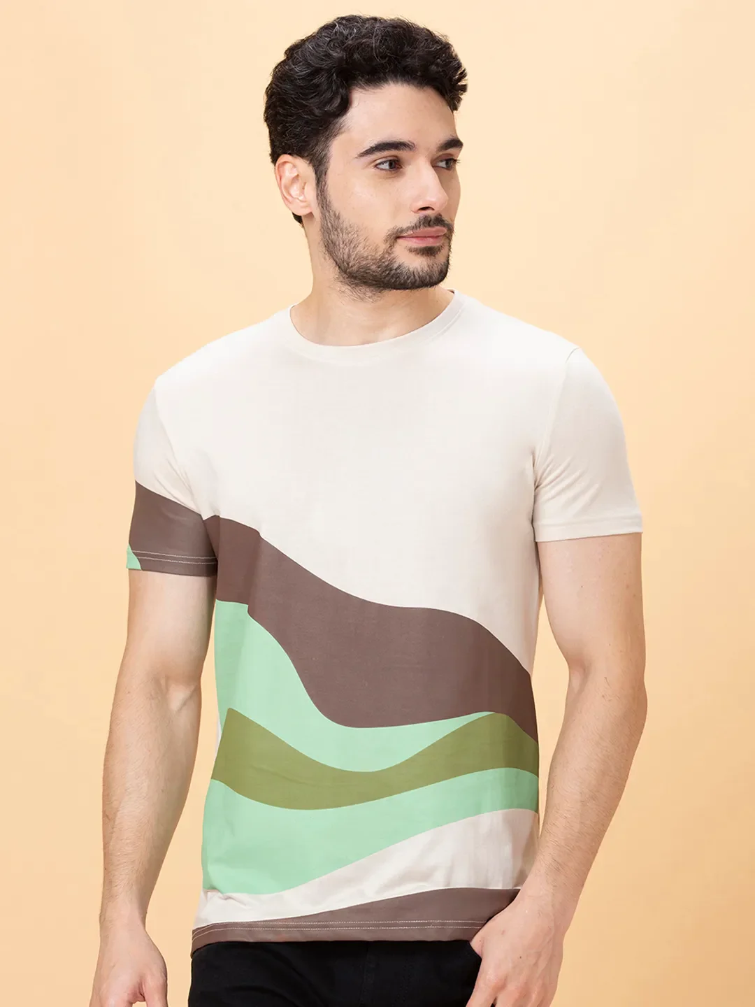 White Slim Straight Fit Men's Short Sleeves T-Shirt by Being Human Clothing