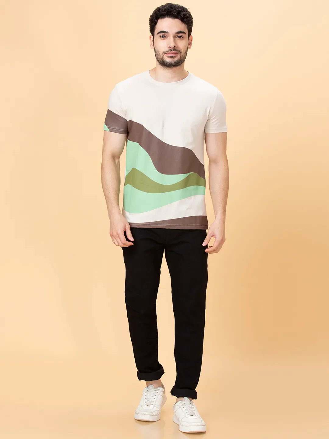 White Slim Straight Fit Men's Short Sleeves T-Shirt by Being Human Clothing - Image 2