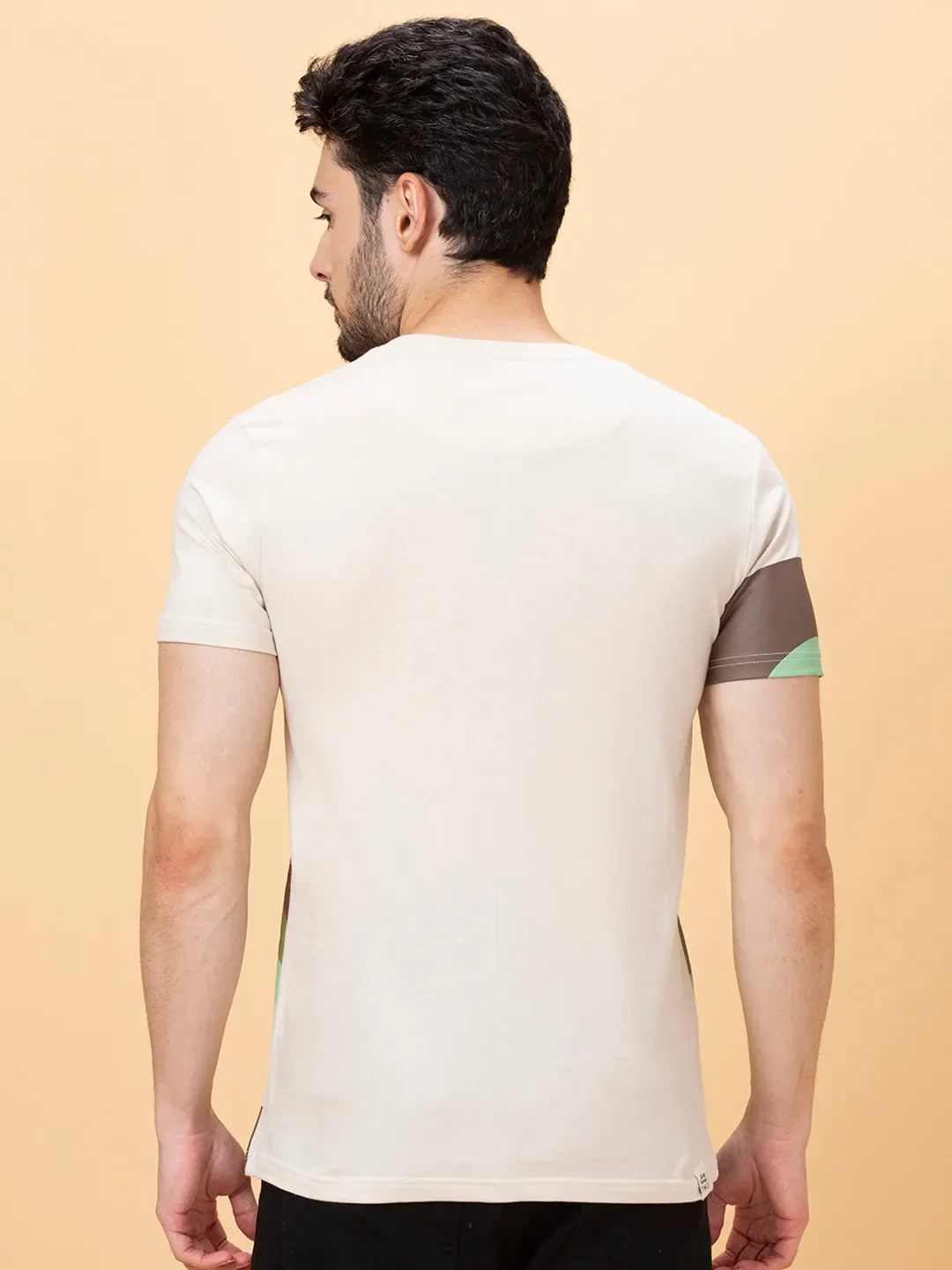 White Slim Straight Fit Men's Short Sleeves T-Shirt by Being Human Clothing - Image 3