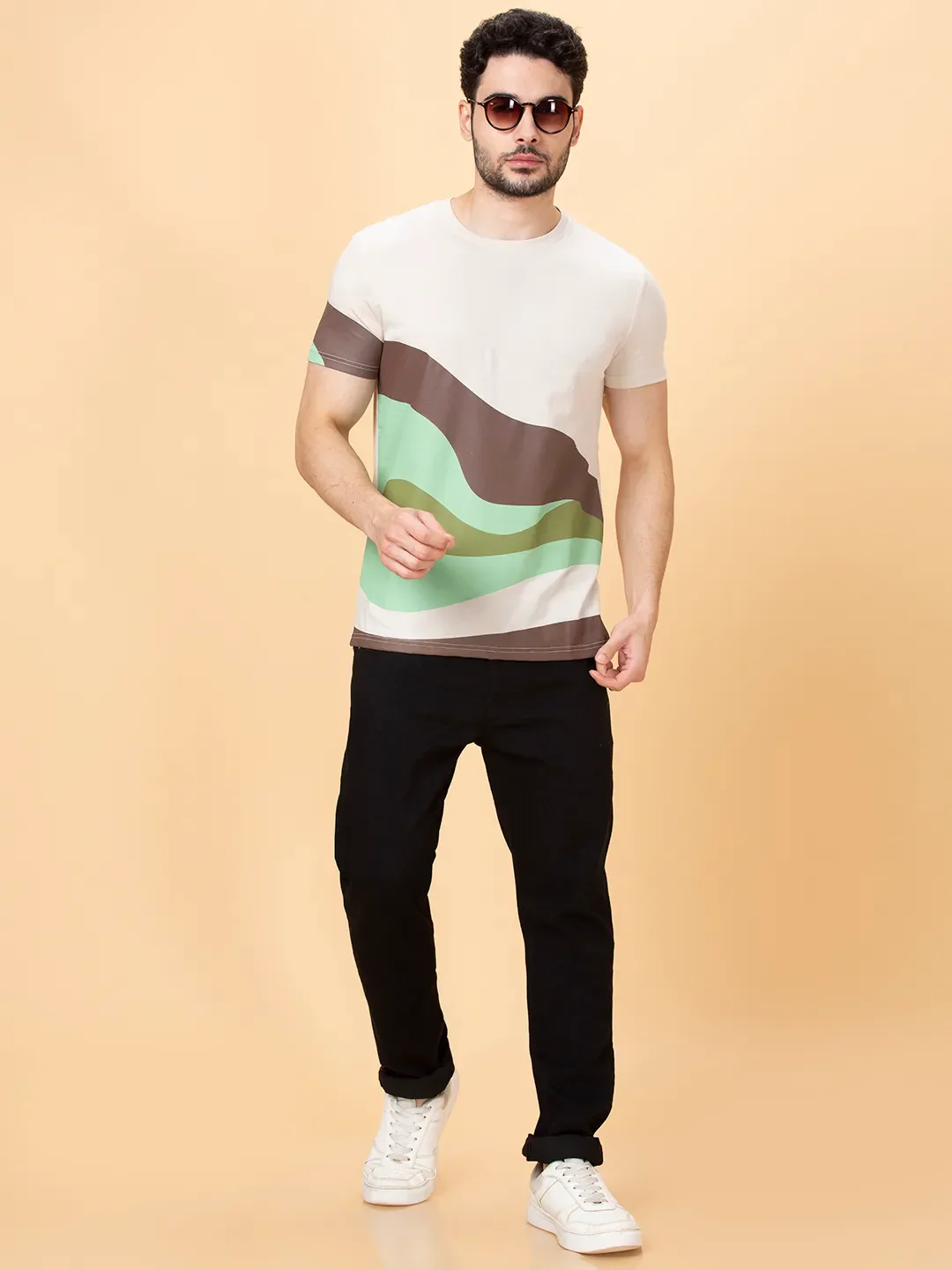 White Slim Straight Fit Men's Short Sleeves T-Shirt by Being Human Clothing - Image 6