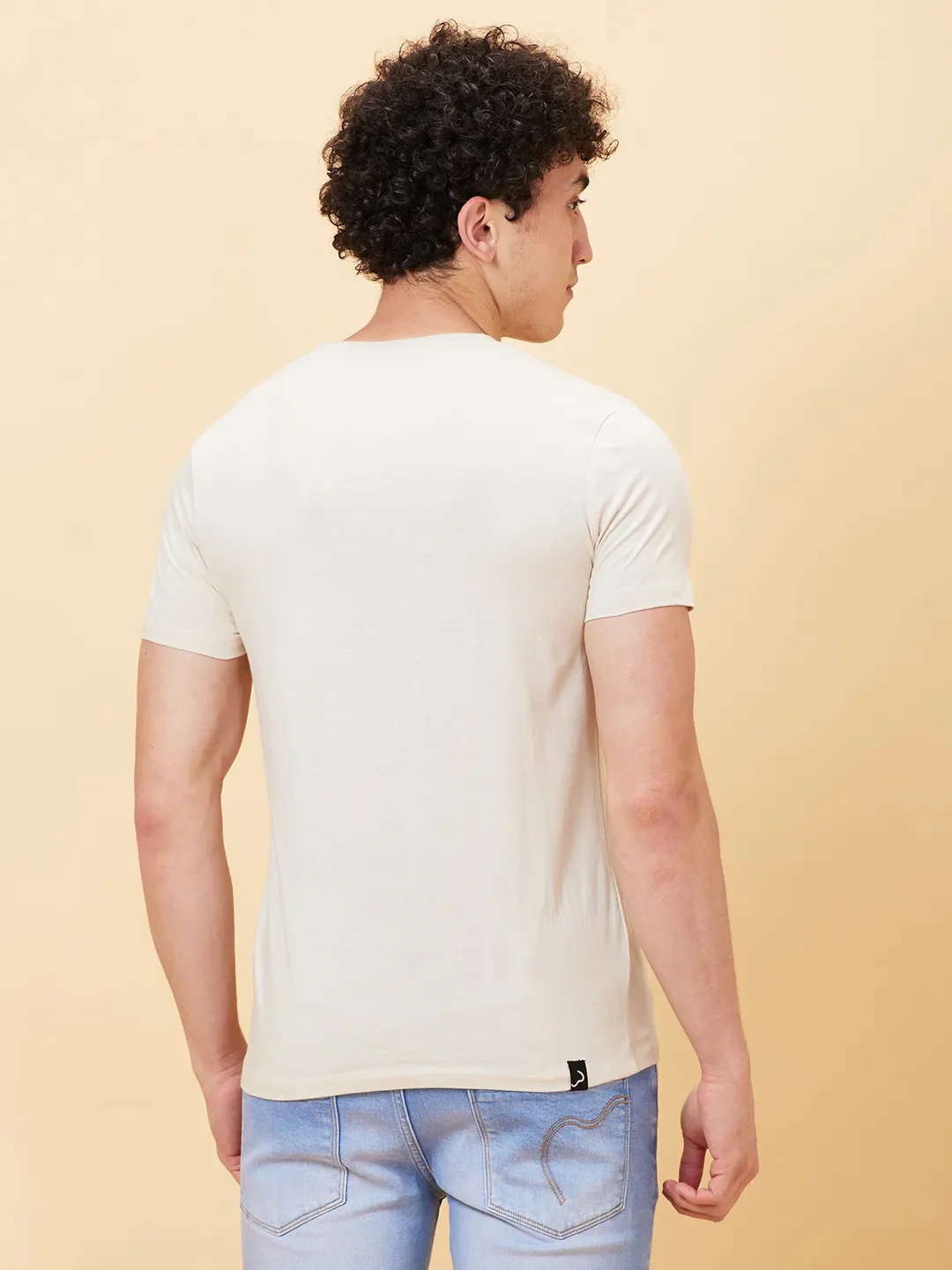 Chalk Slim Fit Round Neck Men's T-Shirt by Being Human Clothing - Image 4