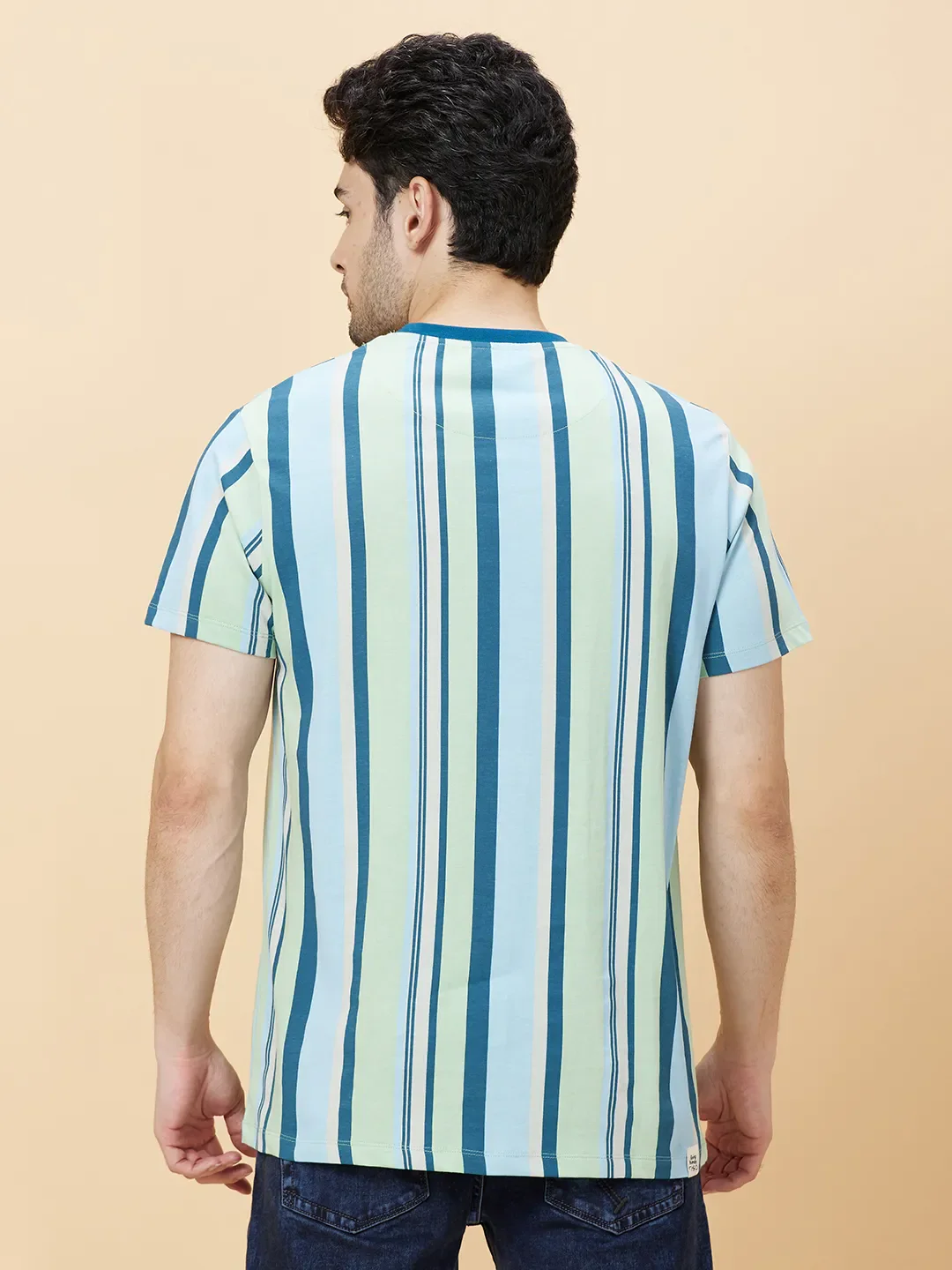 Green Foam Slim Fit Round Neck Men's T-Shirt by Being Human Clothing - Image 4