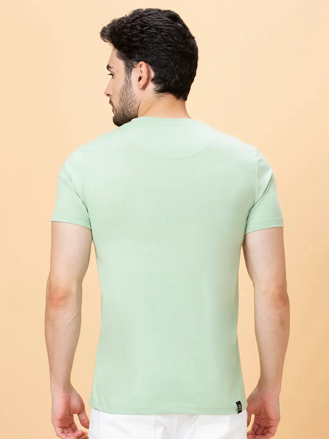 Green Foam Slim Fit Round Neck Men's T-Shirt by Being Human Clothing - Image 3