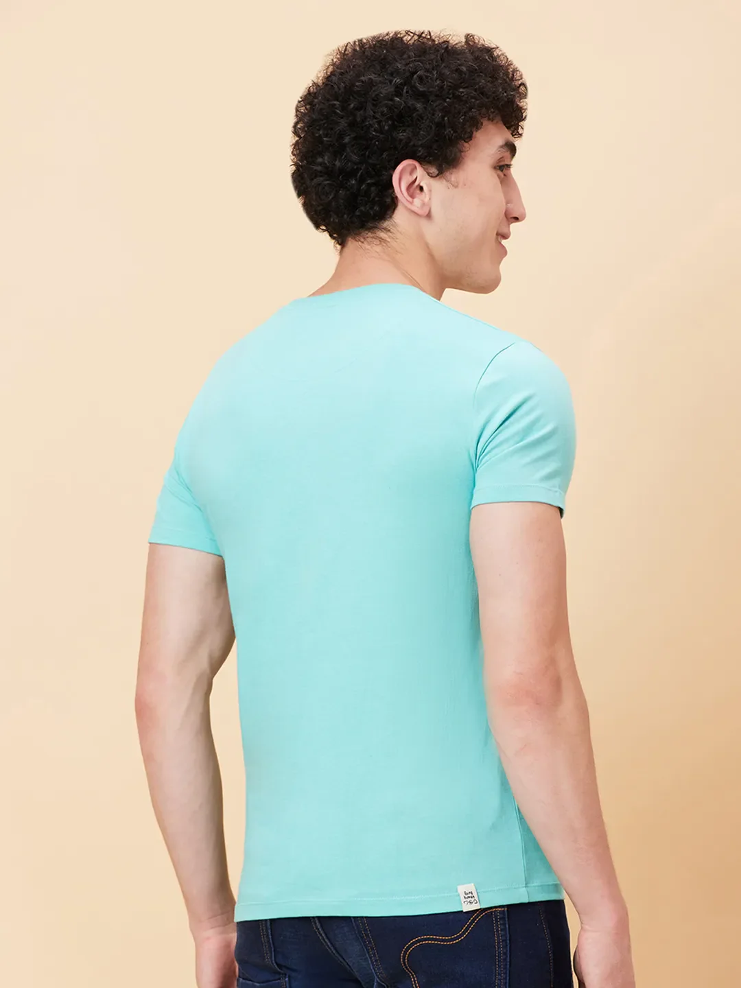 Mint Slim Fit Round Neck Men's T-Shirt by Being Human Clothing - Image 3