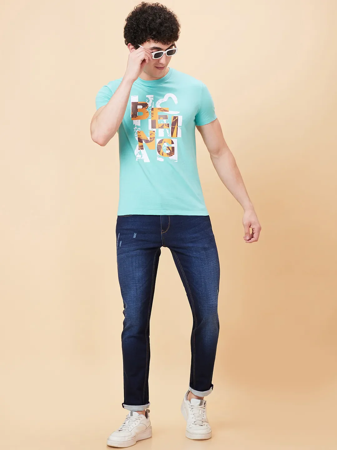 Mint Slim Fit Round Neck Men's T-Shirt by Being Human Clothing - Image 6