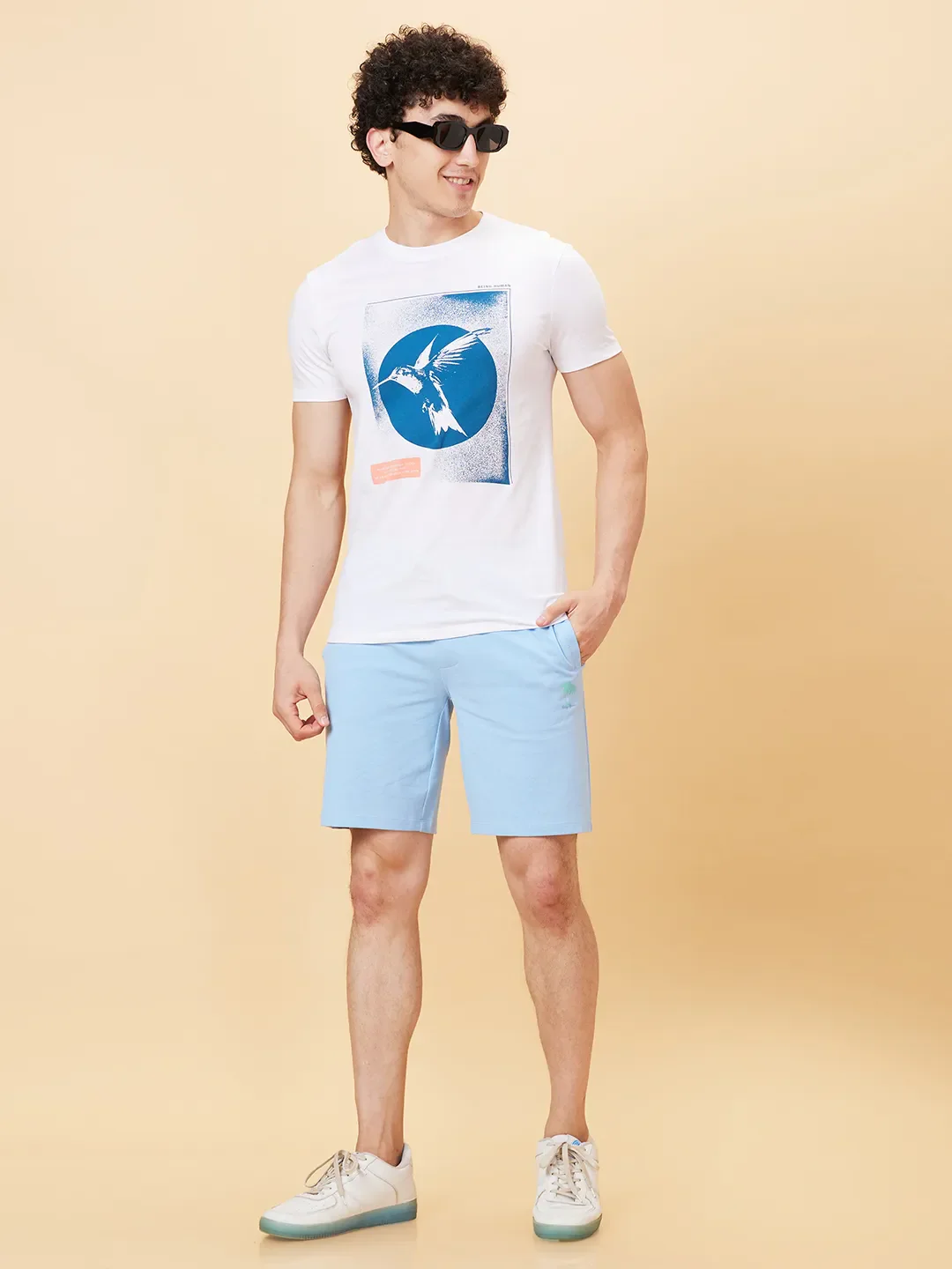 White Slim Fit Round Neck Men's T-Shirt by Being Human Clothing - Image 6