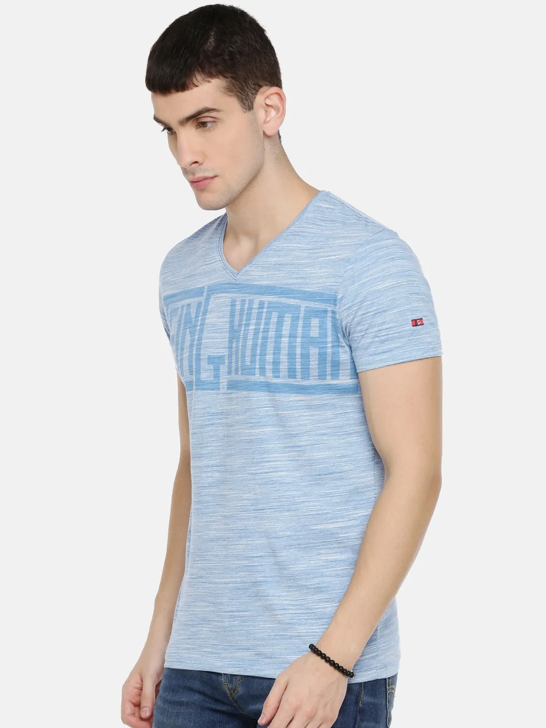Blue Slim Straight Fit Men's Short Sleeves T-Shirt by Being Human Clothing - Image 2