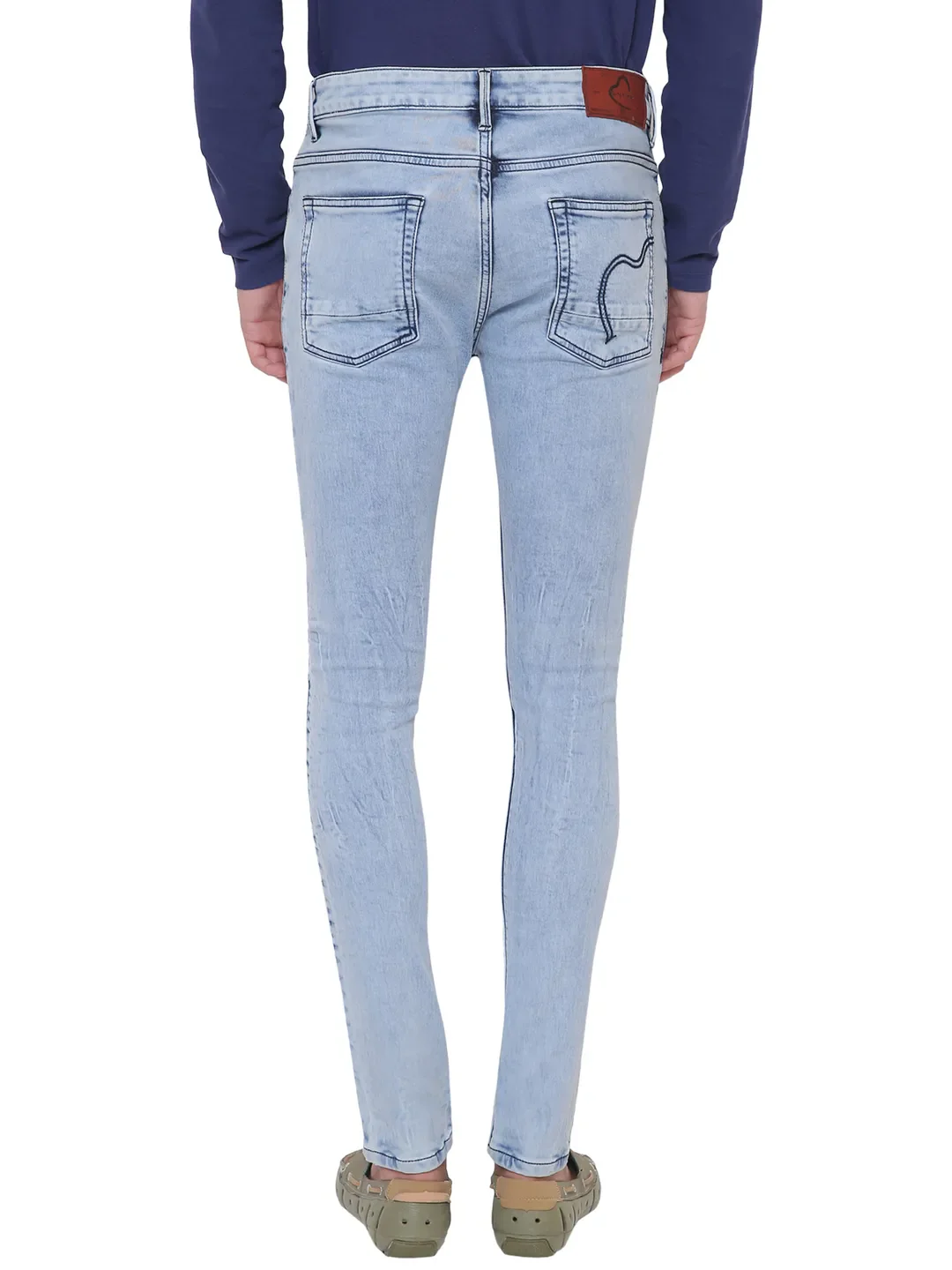 Blue Slim Straight Fit Men's Denims by Being Human Clothing - Image 3