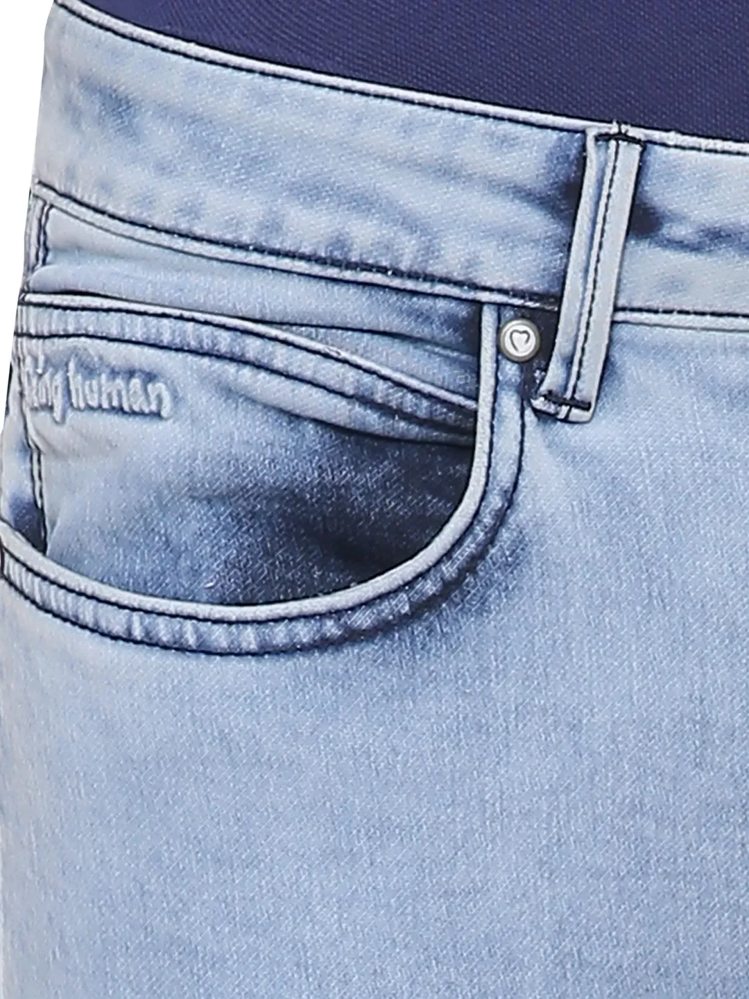 Blue Slim Straight Fit Men's Denims by Being Human Clothing - Image 4