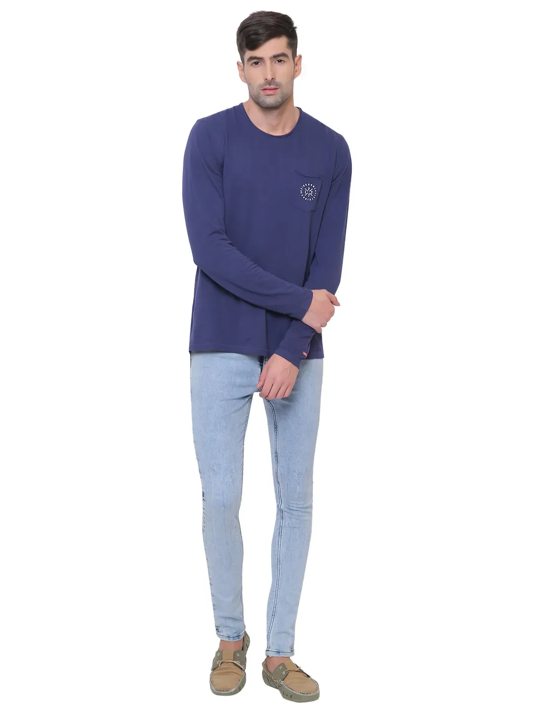 Blue Slim Straight Fit Men's Denims by Being Human Clothing - Image 5