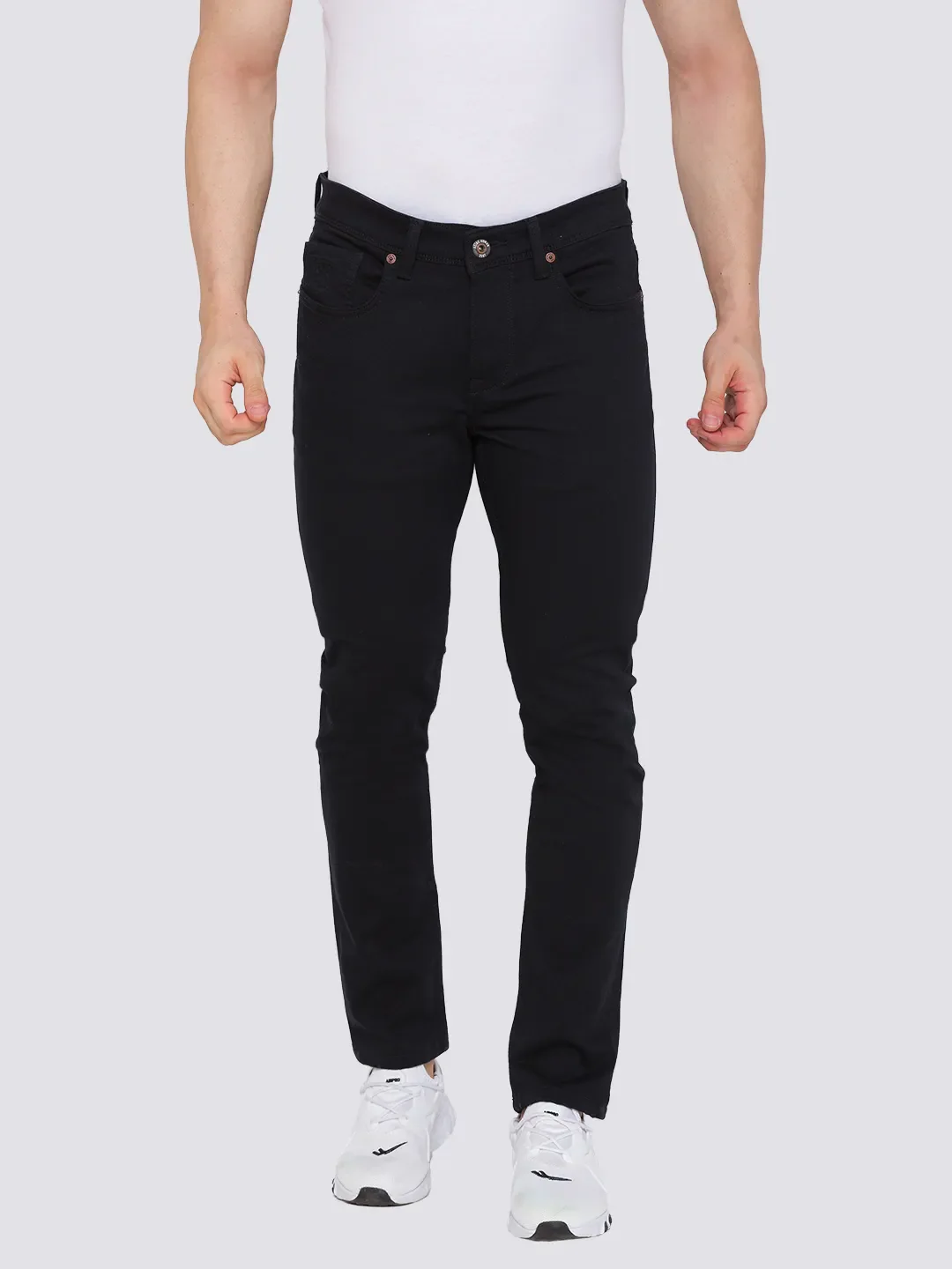 Black Slim Straight Fit Men's Denims by Being Human Clothing