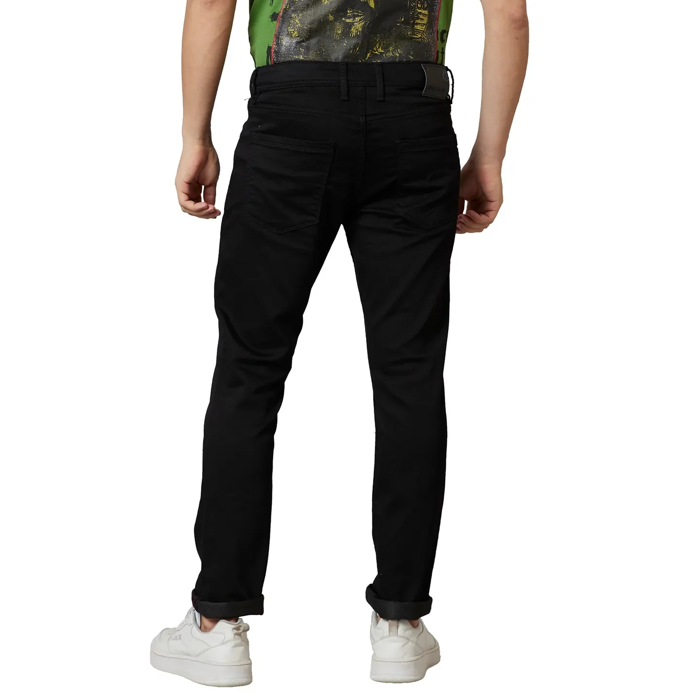 Black Slim Straight Fit Men's Denims by Being Human Clothing - Image 2