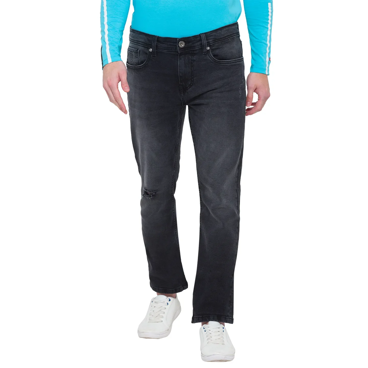 Black Slim Straight Fit Men's Denims by Being Human Clothing