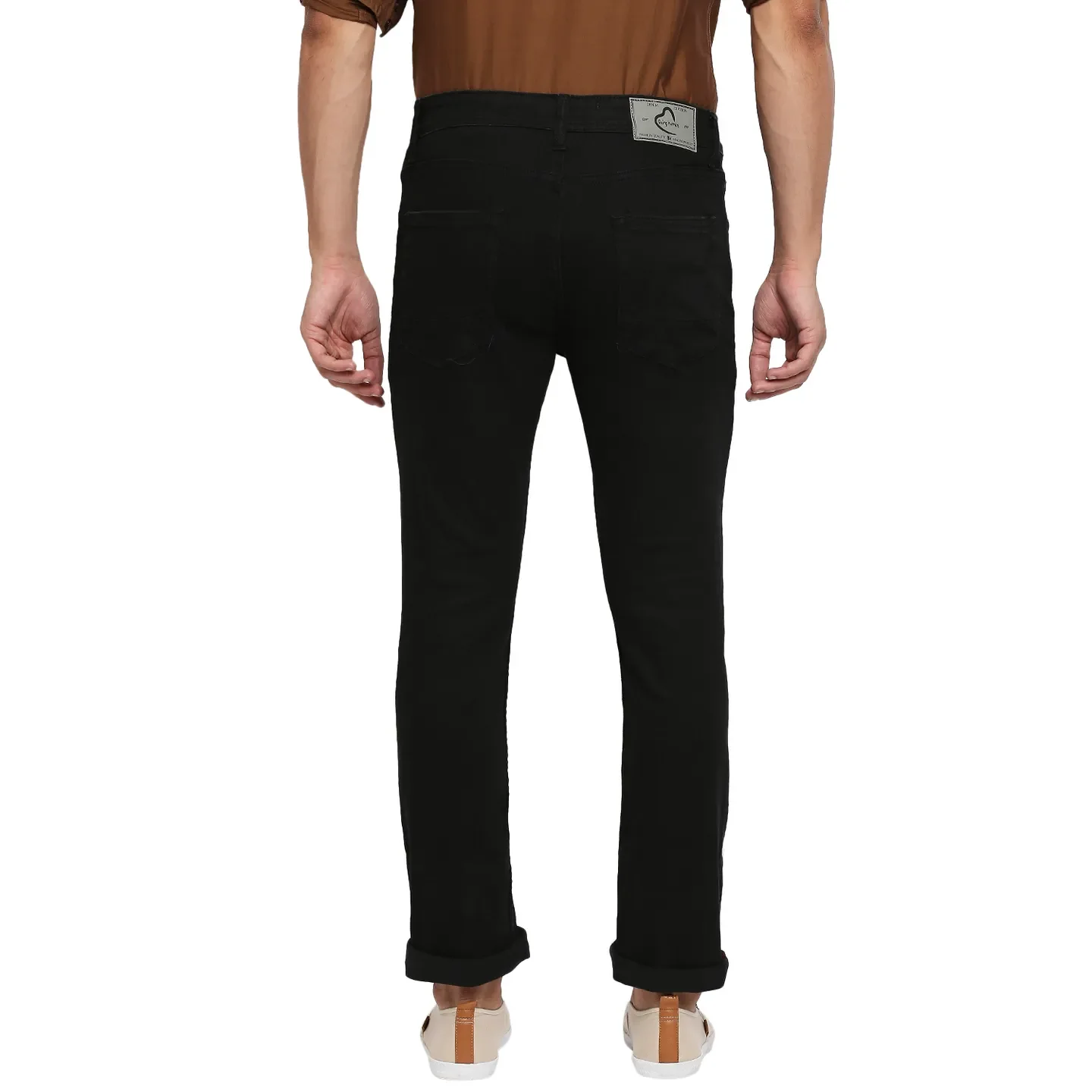 Black Slim Straight Fit Men's Denims by Being Human Clothing - Image 3