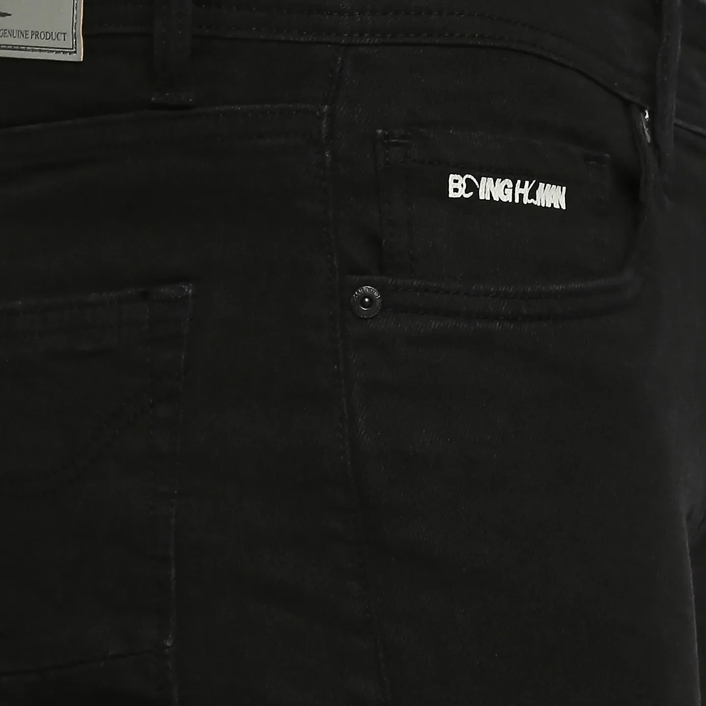 Black Slim Straight Fit Men's Denims by Being Human Clothing - Image 4