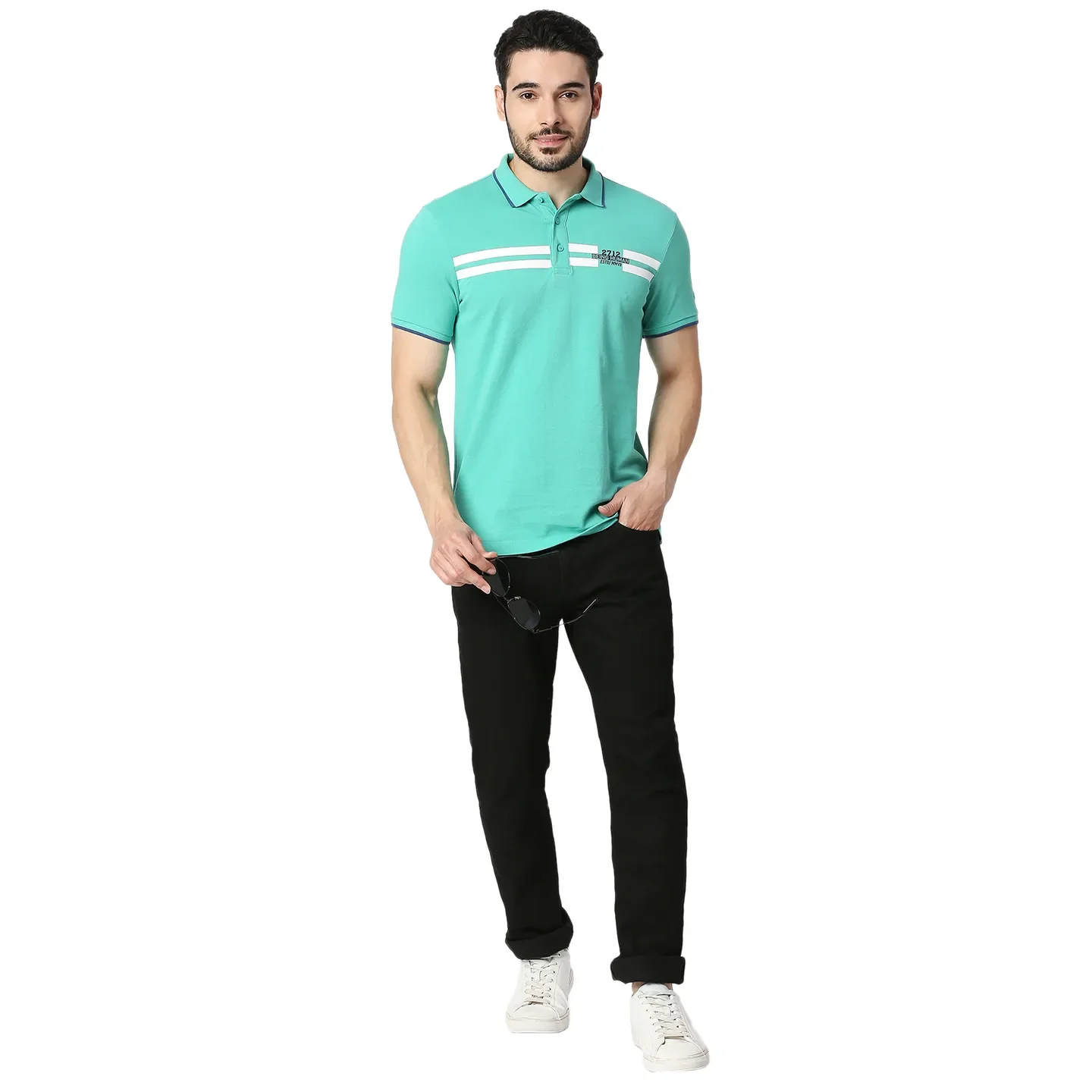 Black Slim Straight Fit Men's Denims by Being Human Clothing - Image 5