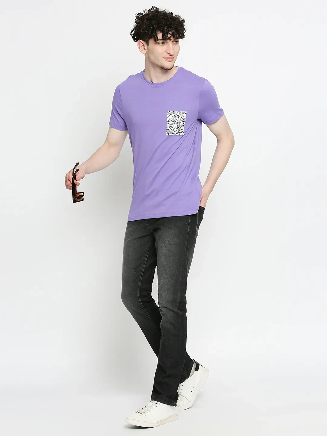 Black Slim Straight Fit Men's Denims by Being Human Clothing - Image 6