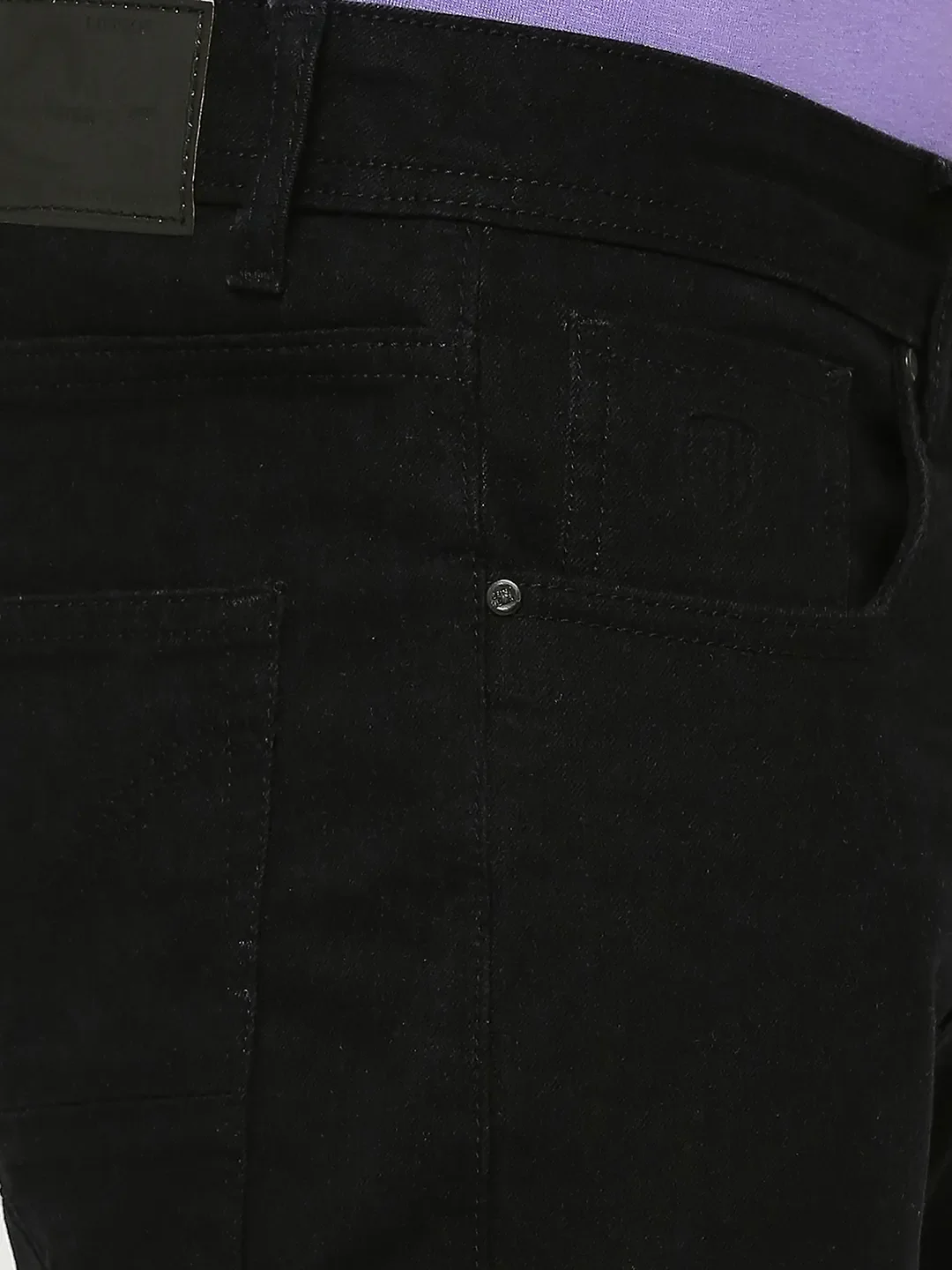 Black Slim Straight Fit Men's Denims by Being Human Clothing - Image 5