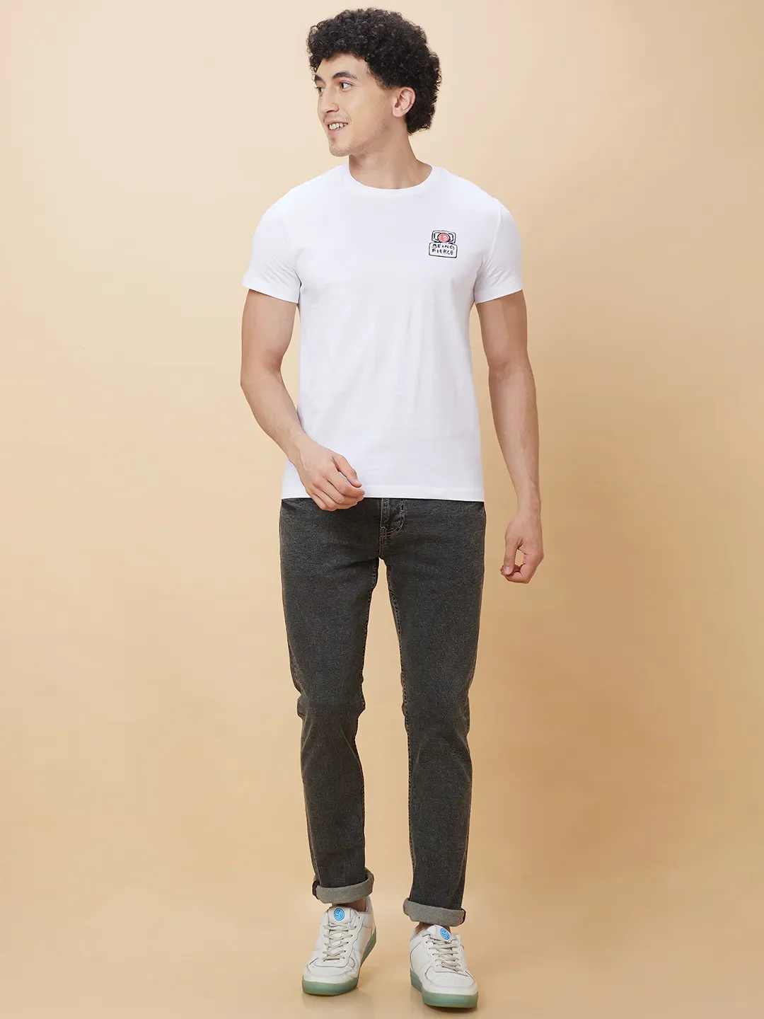 Black Slim Straight Fit Men's Denims by Being Human Clothing - Image 2
