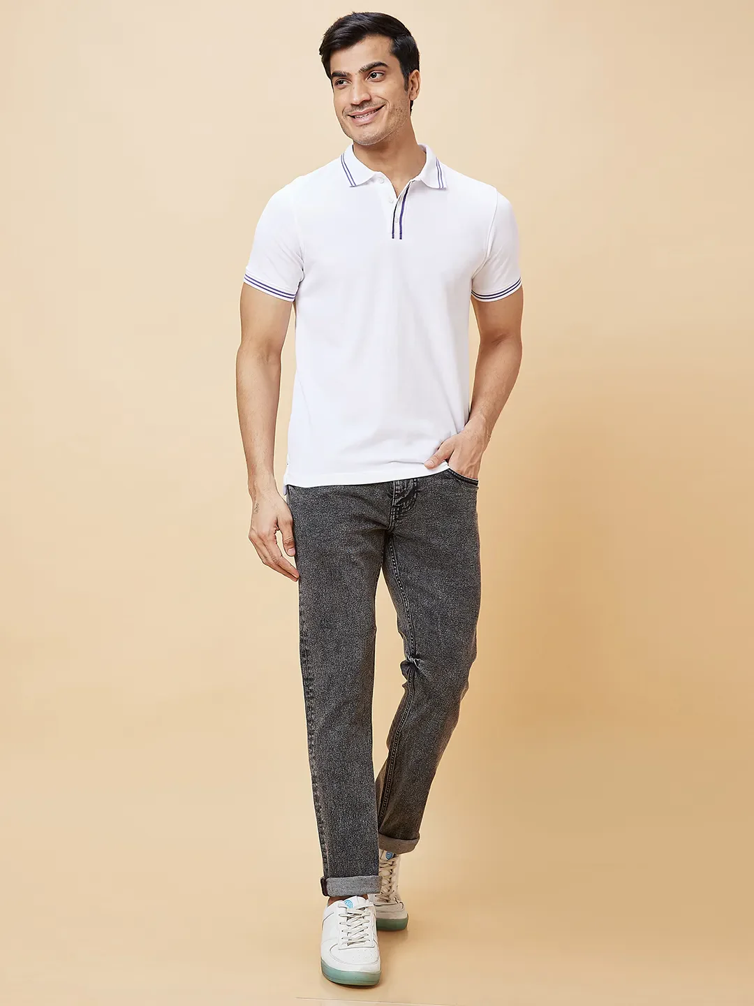 Black Slim Straight Fit Men's Denims by Being Human Clothing - Image 2