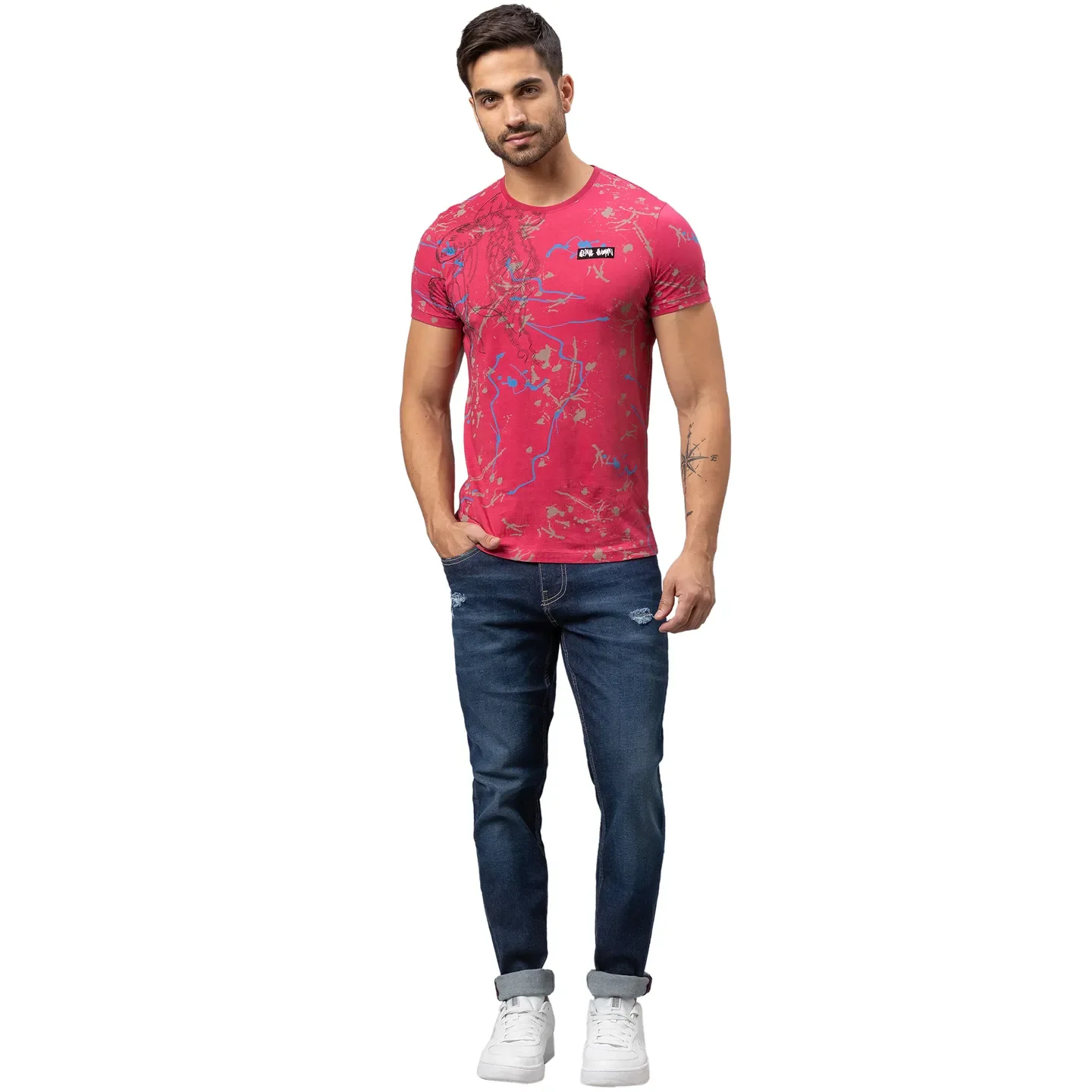 Blue Slim Straight Fit Men's Denims by Being Human Clothing - Image 2