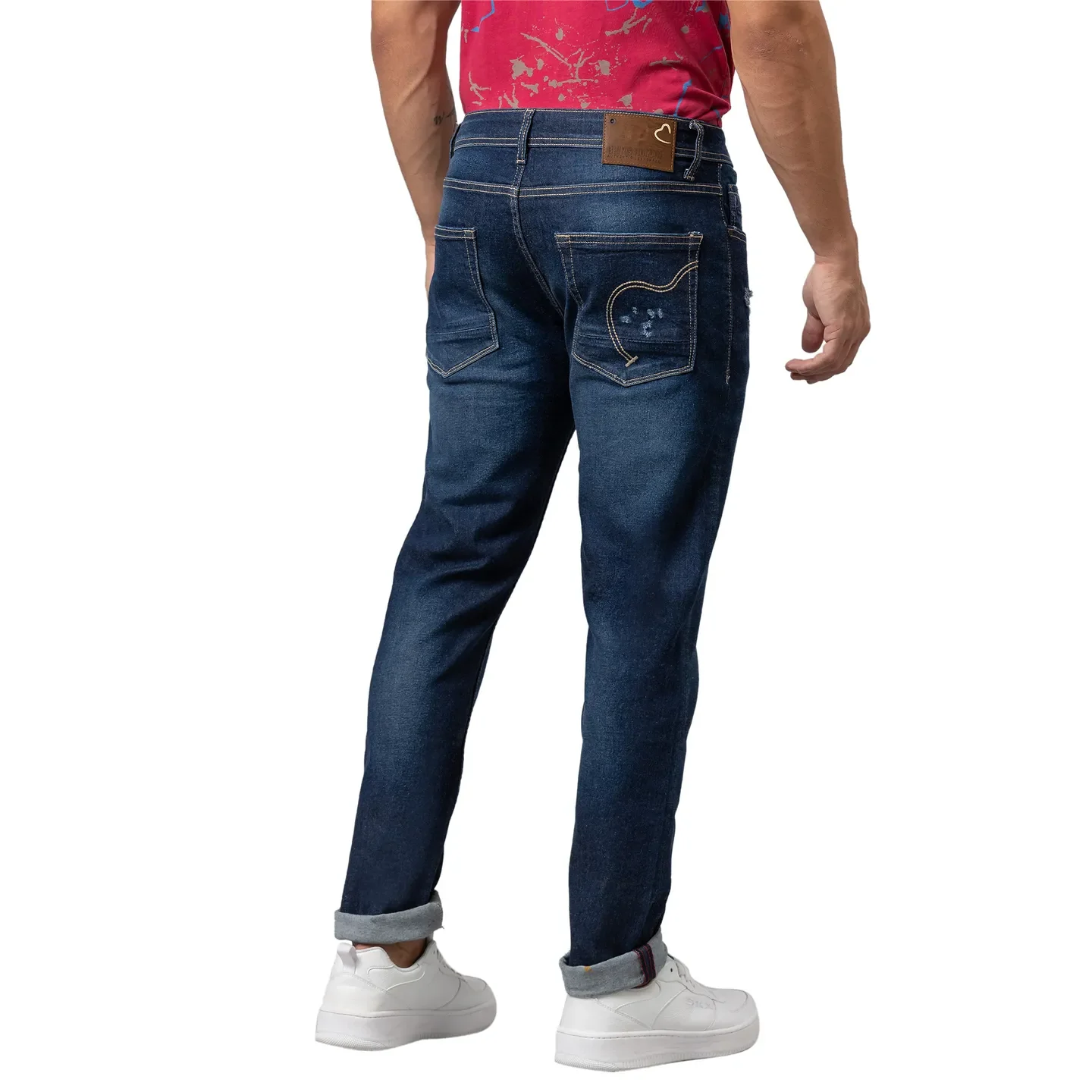 Blue Slim Straight Fit Men's Denims by Being Human Clothing - Image 3
