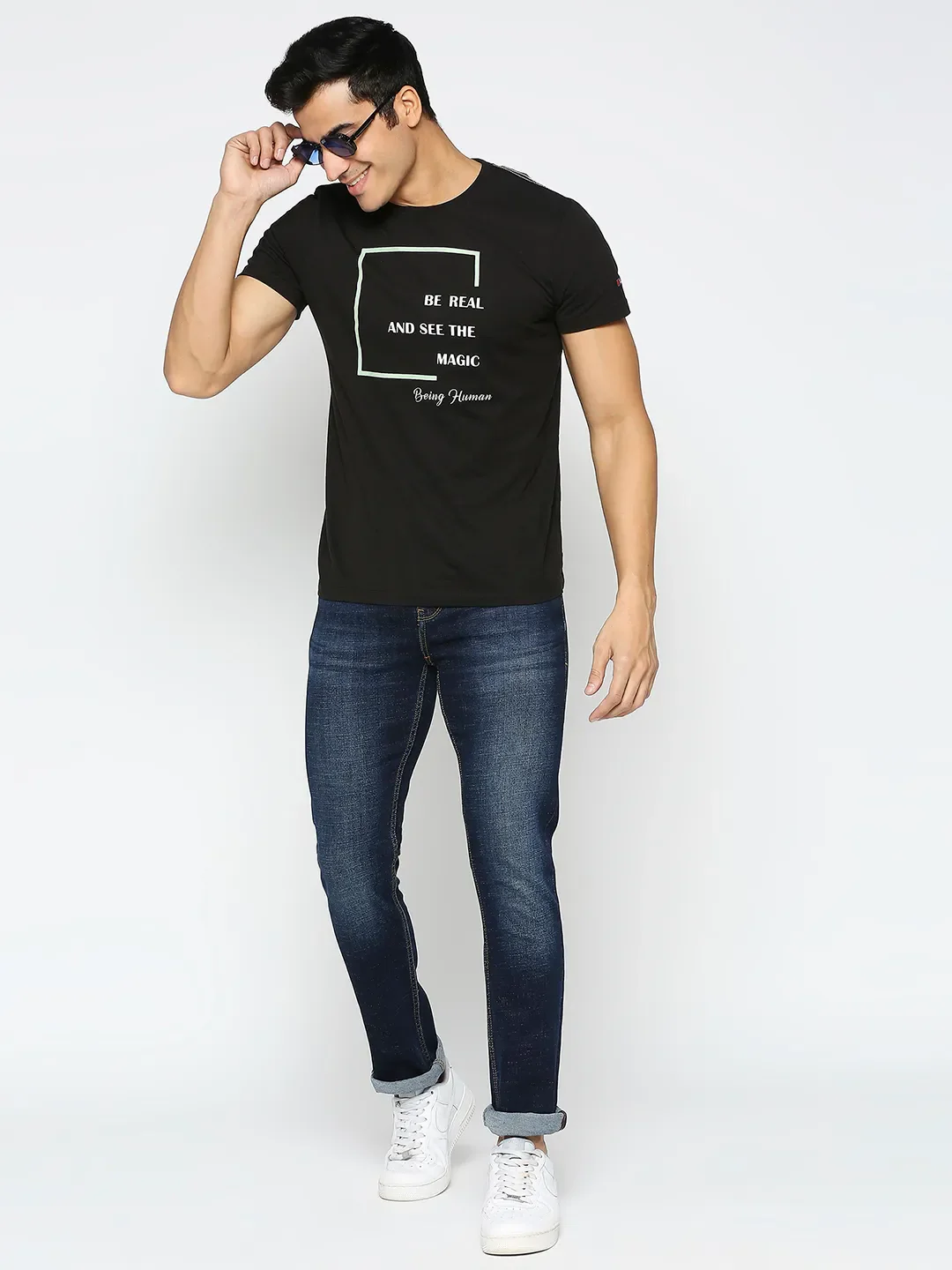 Blue Slim Straight Fit Men's Denims by Being Human Clothing - Image 6