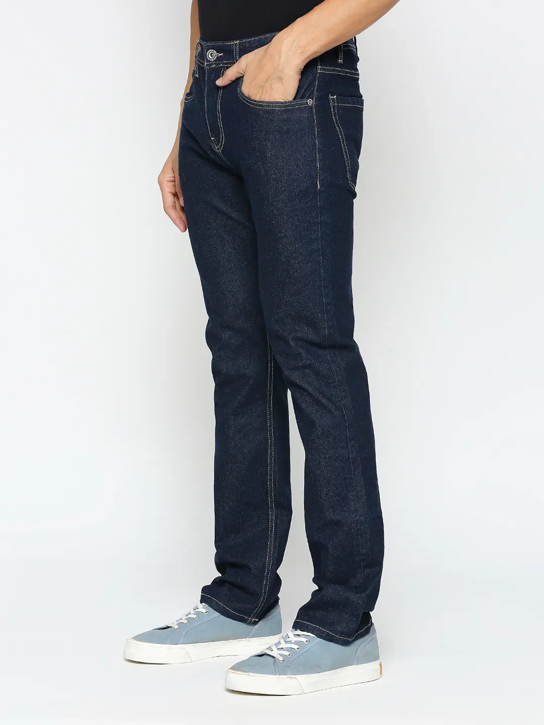 Blue Slim Straight Fit Men's Denims by Being Human Clothing - Image 2
