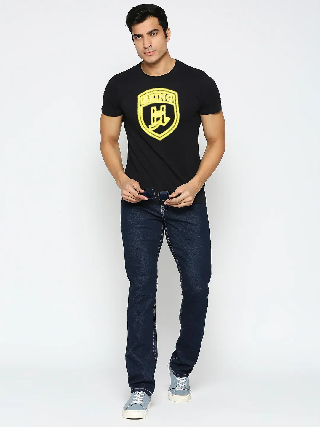Blue Slim Straight Fit Men's Denims by Being Human Clothing - Image 6