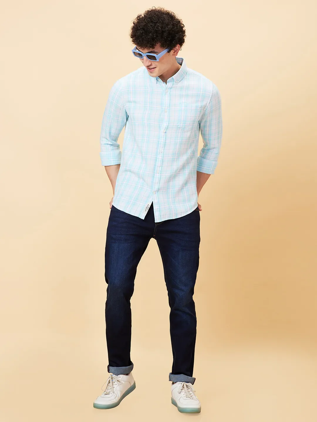 Blue Slim Straight Fit Men's Denims by Being Human Clothing - Image 2