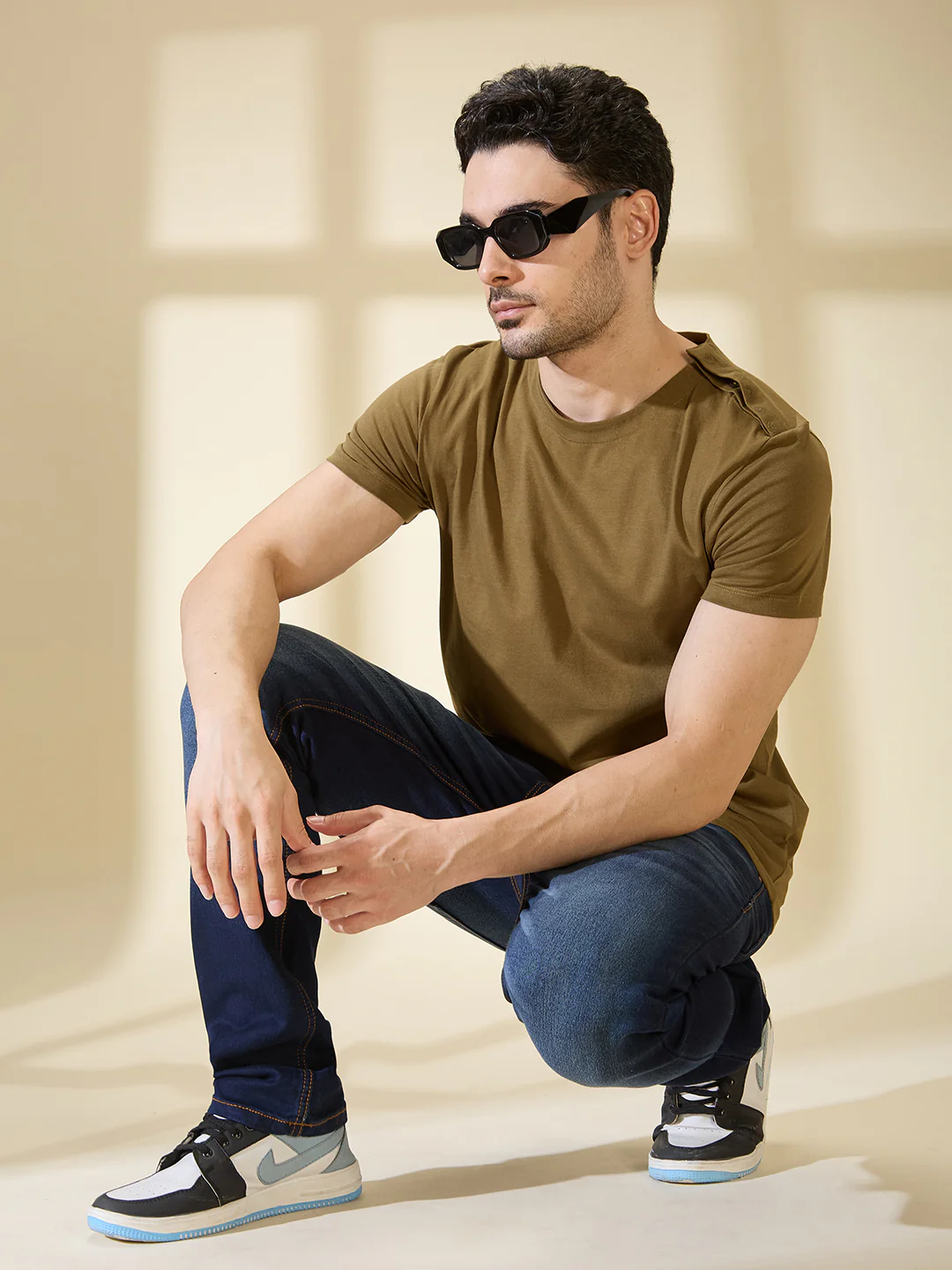 Dark Blue Slim Straight Fit Denims For Men By Being Human Clothing - Image 2