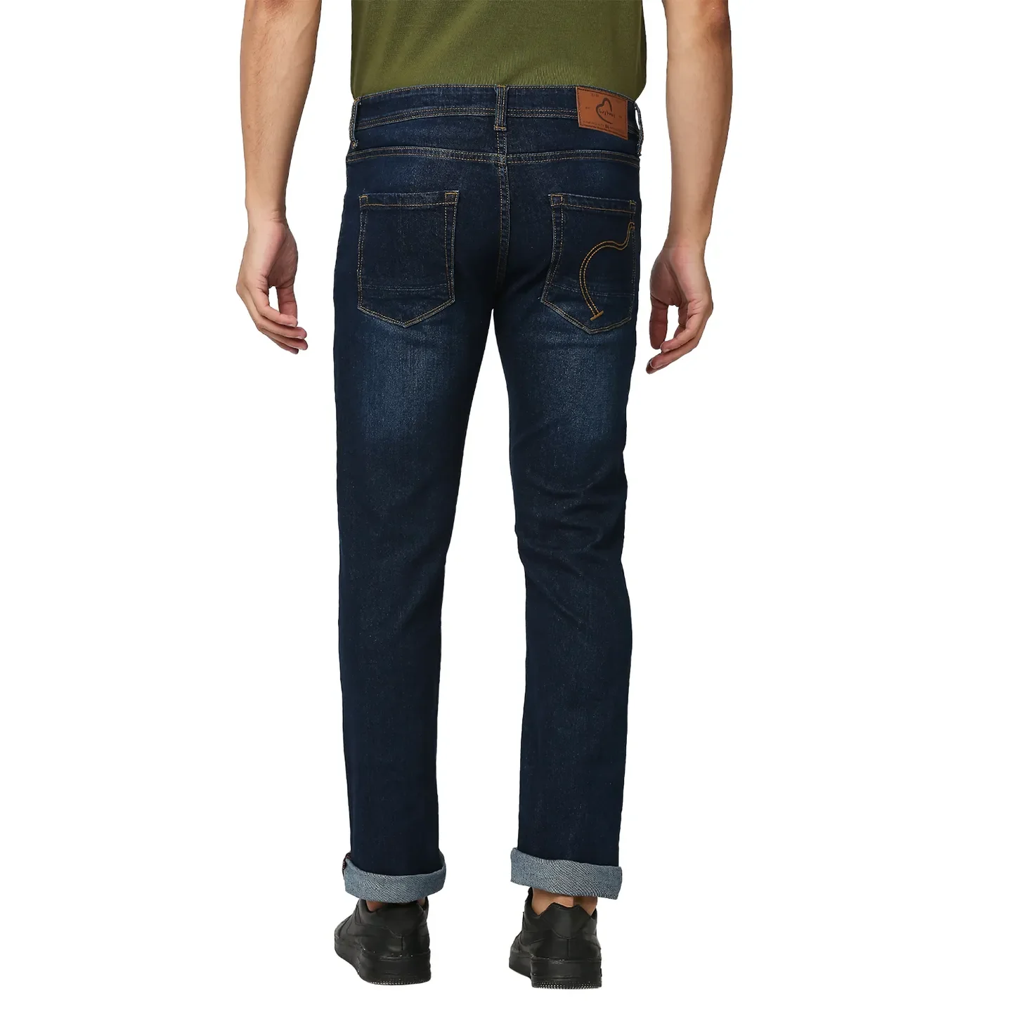 Blue Slim Straight Fit Men's Denims by Being Human Clothing - Image 3