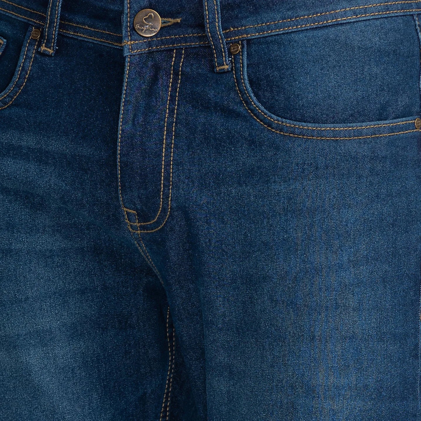 Blue Slim Straight Fit Men's Denims by Being Human Clothing - Image 5