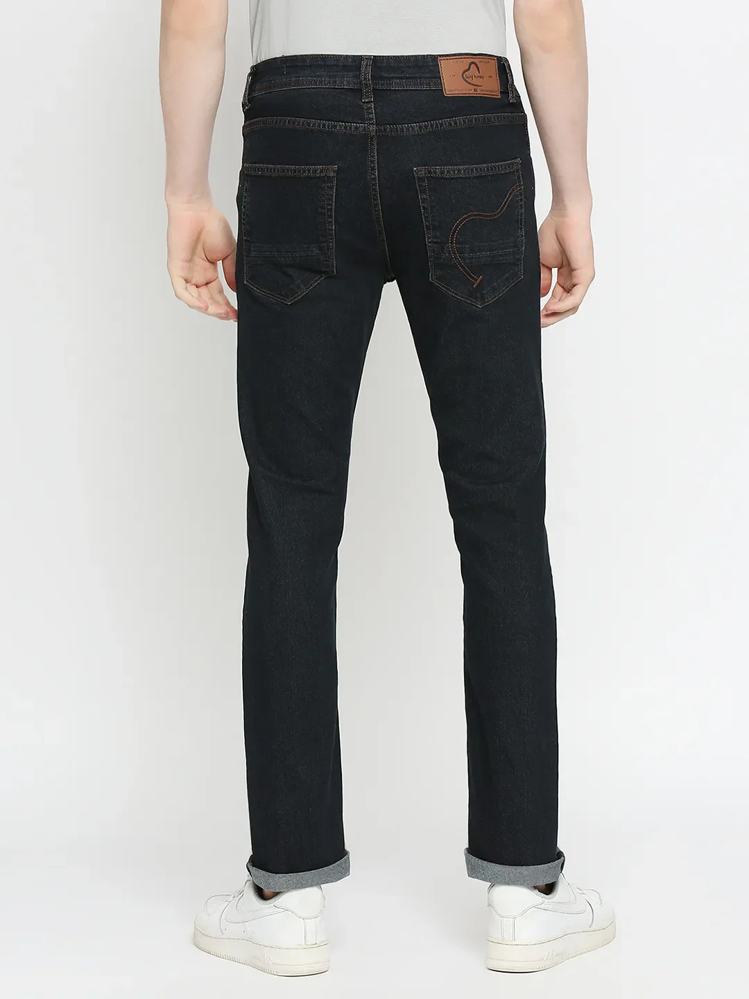 Blue Slim Straight Fit Men's Denims by Being Human Clothing - Image 4