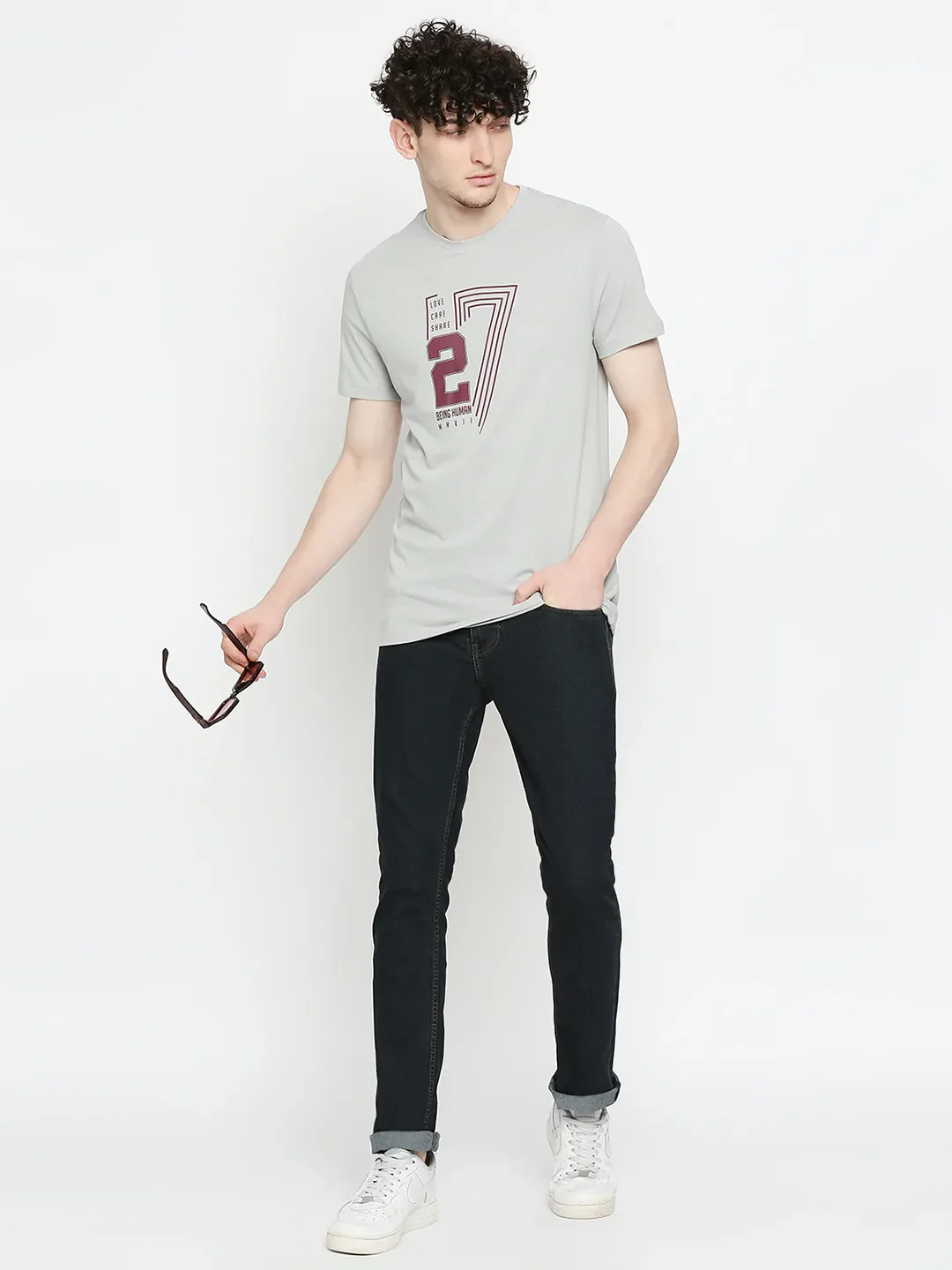 Blue Slim Straight Fit Men's Denims by Being Human Clothing - Image 6