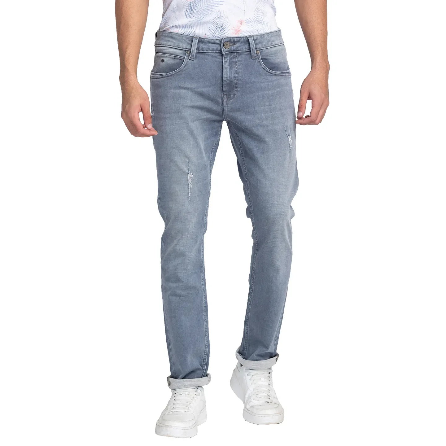 Grey Slim Straight Fit Men's Denims by Being Human Clothing