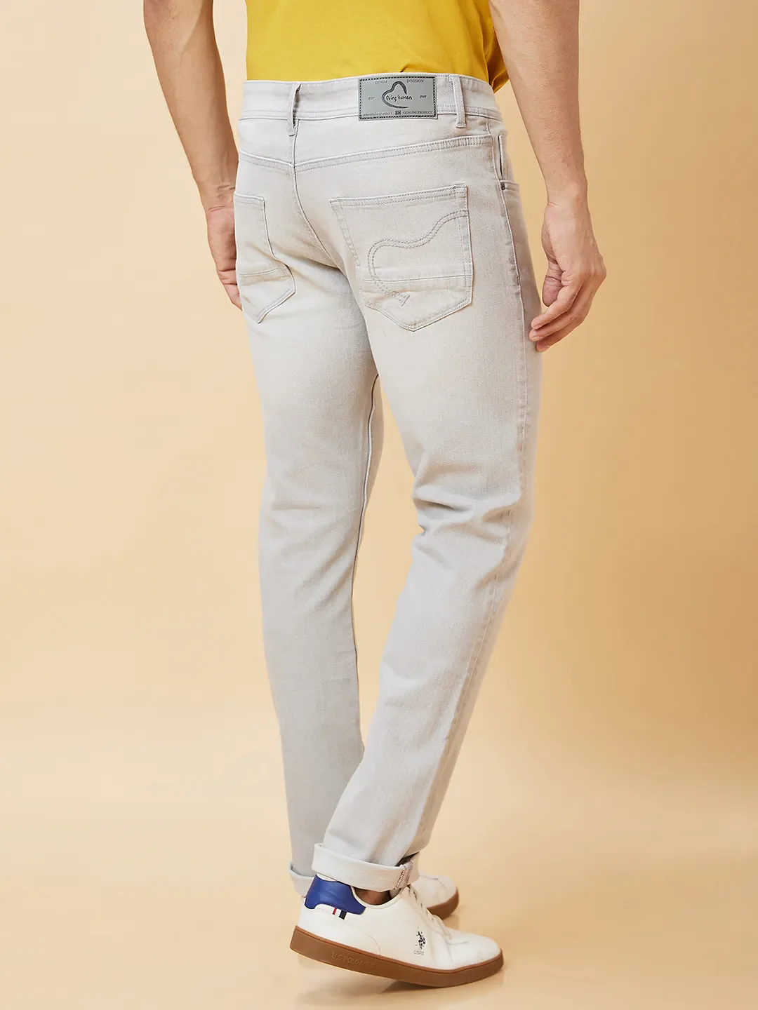 Grey Slim Straight Fit Men's Denims by Being Human Clothing - Image 4
