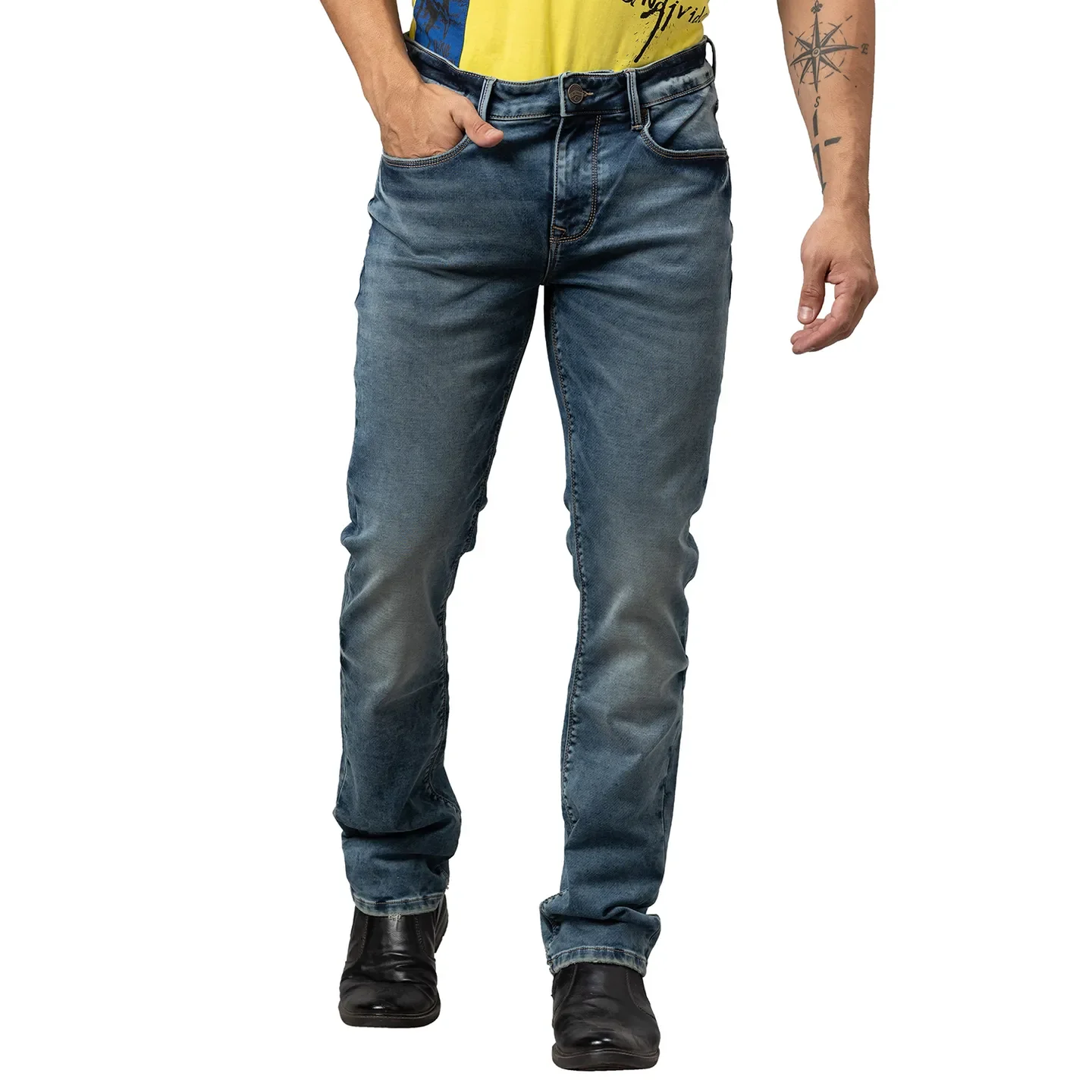 Blue Slim Straight Fit Men's Denims by Being Human Clothing