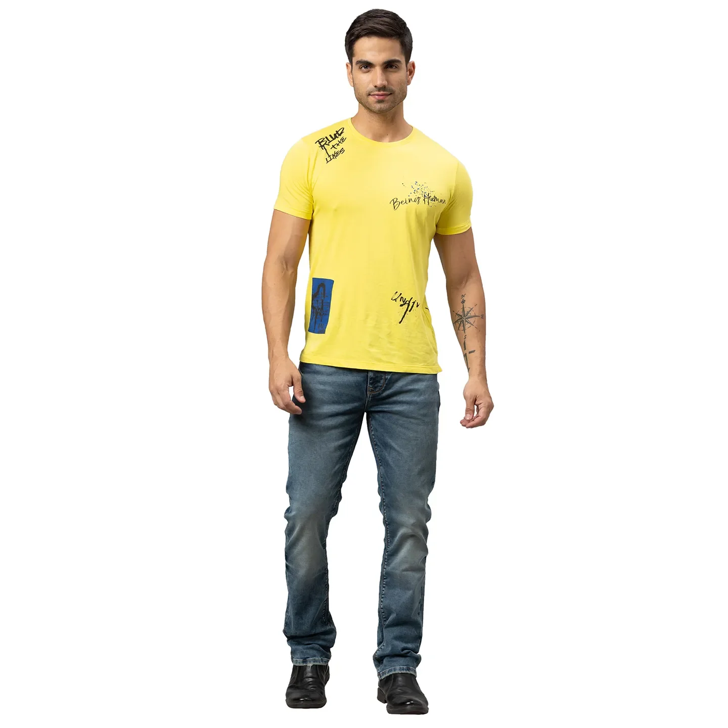Blue Slim Straight Fit Men's Denims by Being Human Clothing - Image 2