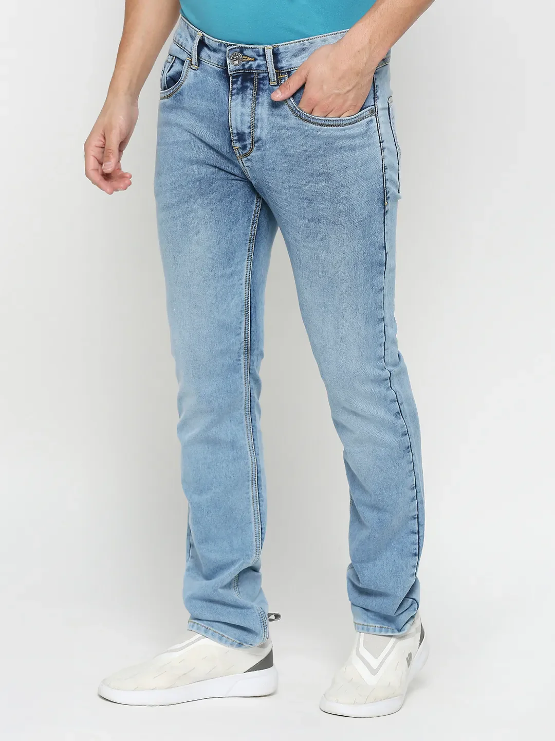 Blue Slim Straight Fit Men's Denims by Being Human Clothing - Image 2