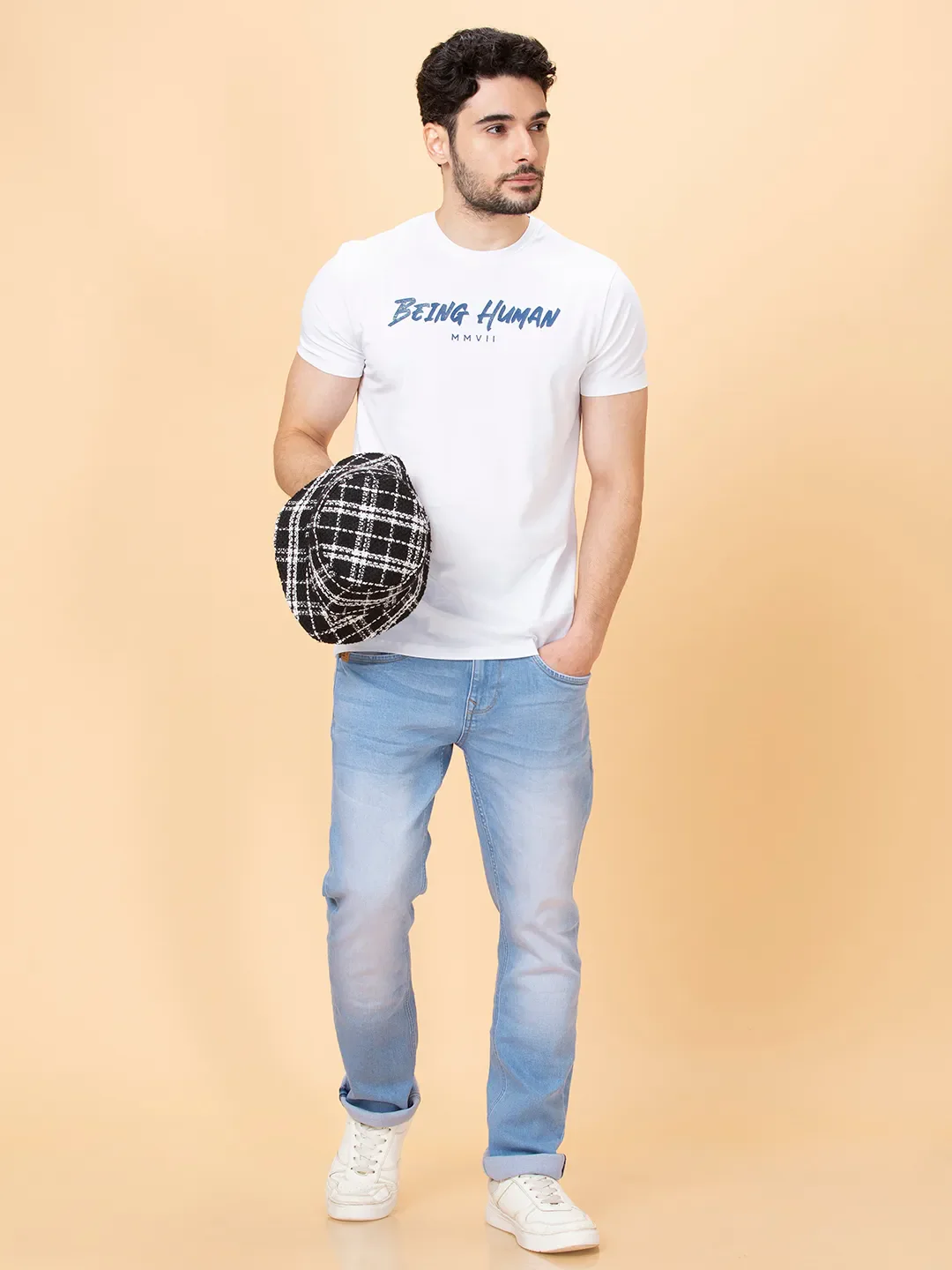 Blue Slim Straight Fit Men's Denims by Being Human Clothing - Image 6