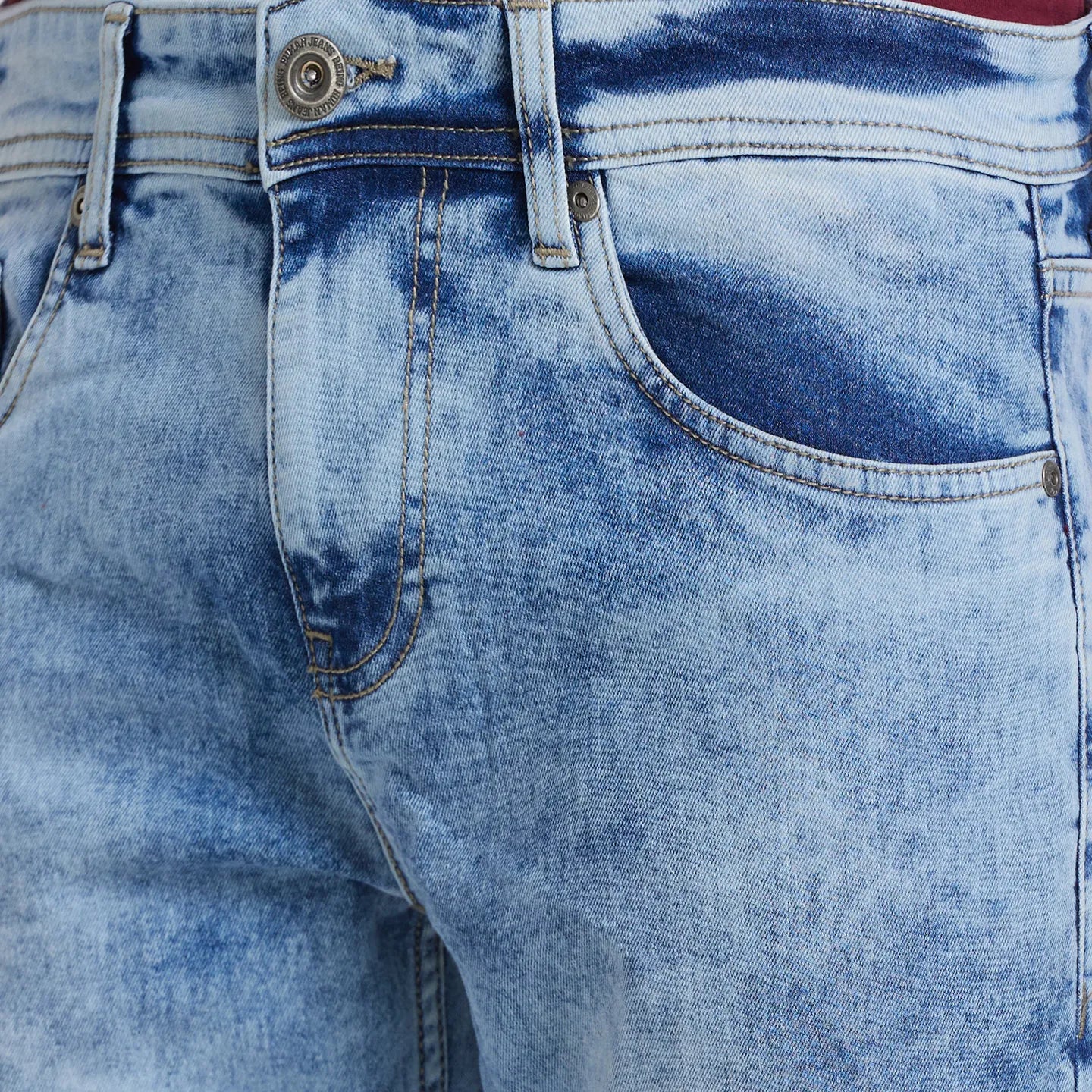 Blue Slim Straight Fit Men's Denims by Being Human Clothing - Image 4