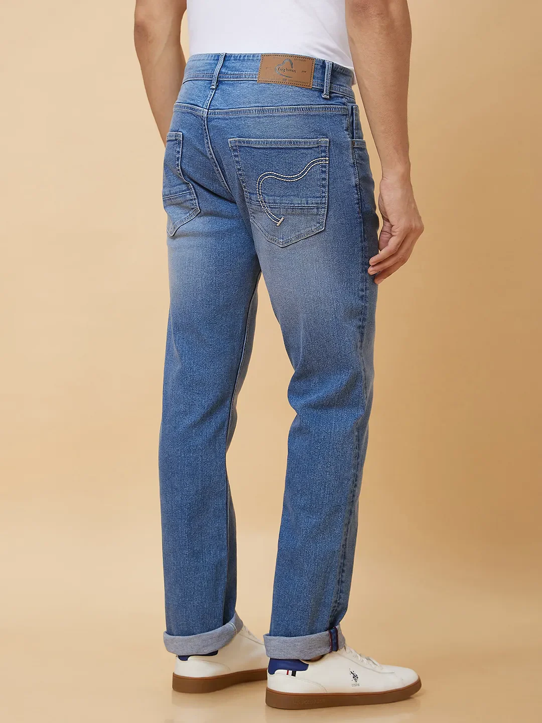 Blue Slim Straight Fit Men's Denims by Being Human Clothing - Image 4